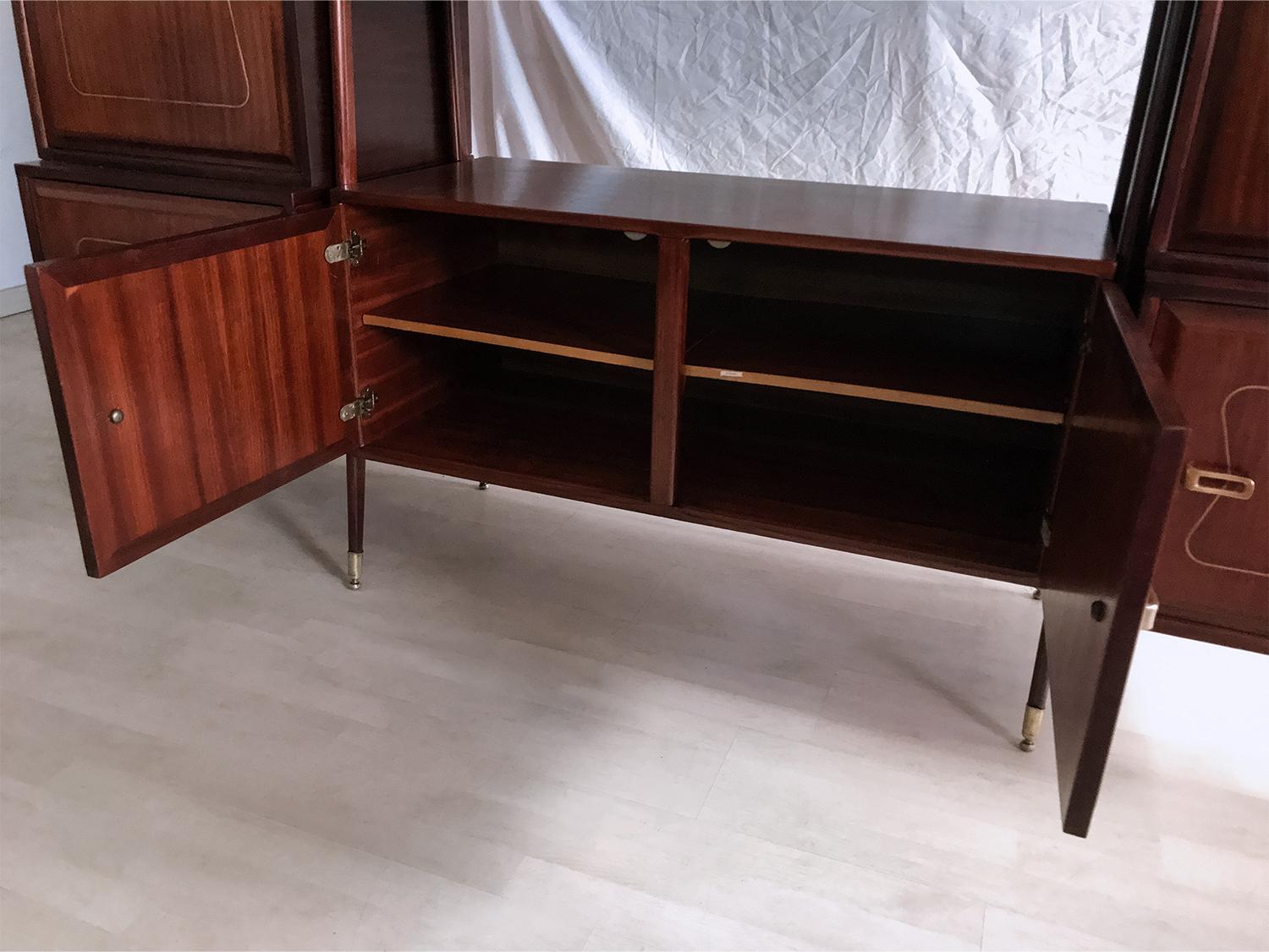 Midcentury Mahogany Desk and Bookcase by La Permanente Mobili Cantù, 1950s 10