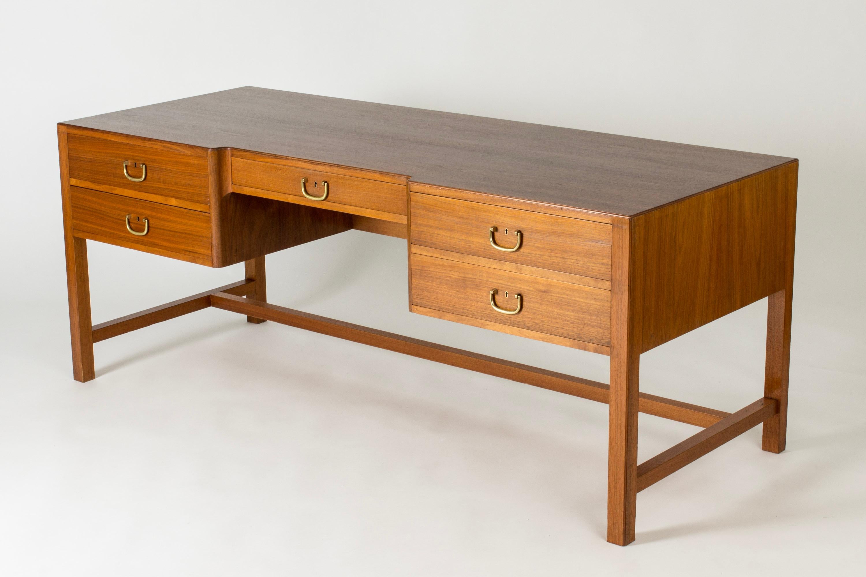 Scandinavian Modern Midcentury Mahogany Desk by Josef Frank, Svenskt Tenn, Sweden, 1950s