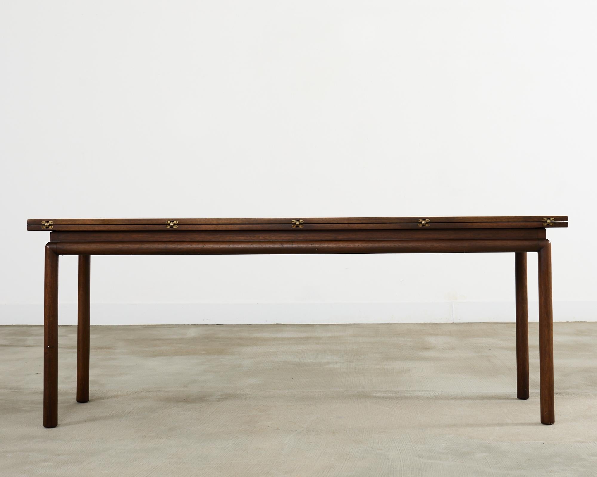 Midcentury Mahogany Flip-Top Console Dining Table by Kittinger 2