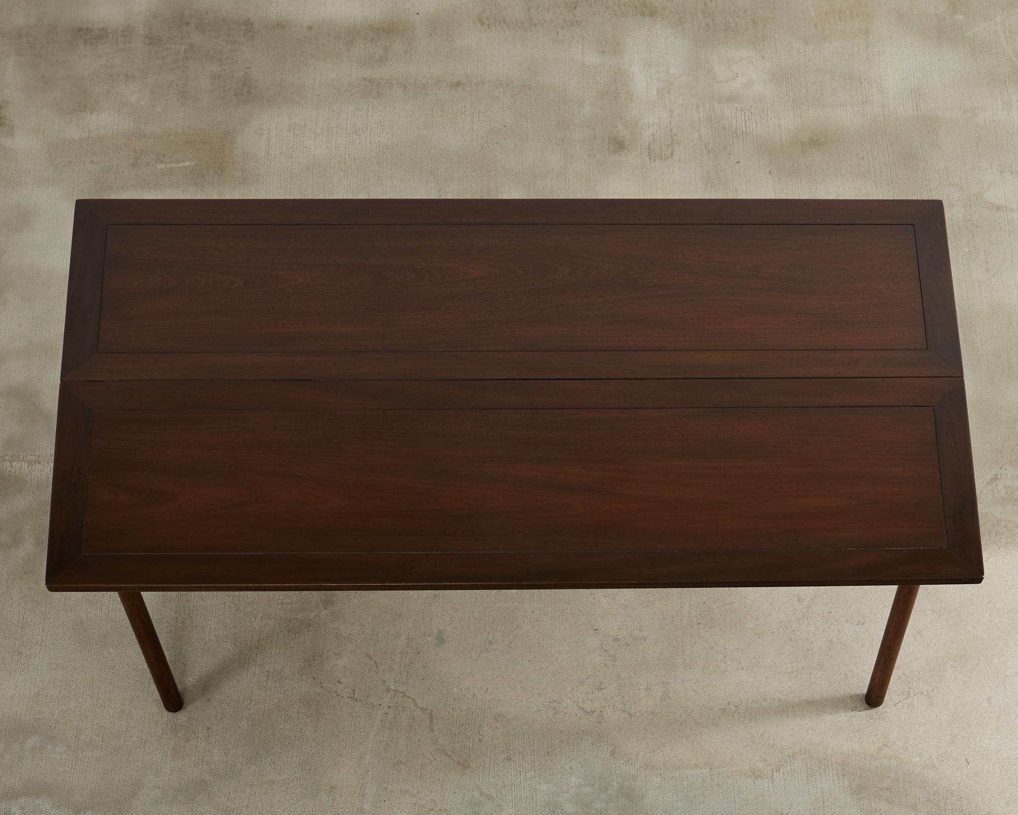Midcentury Mahogany Flip-Top Console Dining Table by Kittinger 7