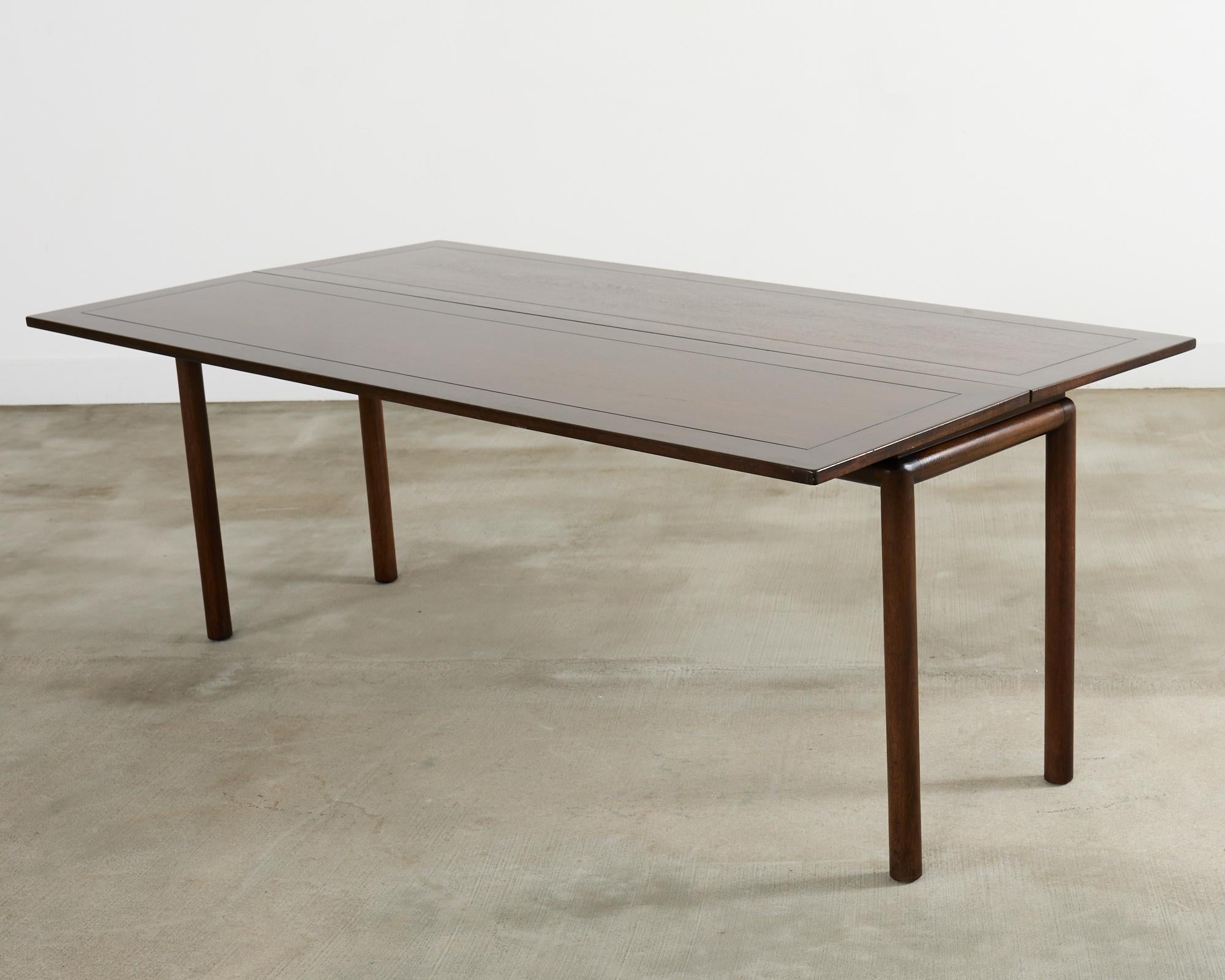 Midcentury Mahogany Flip-Top Console Dining Table by Kittinger 8