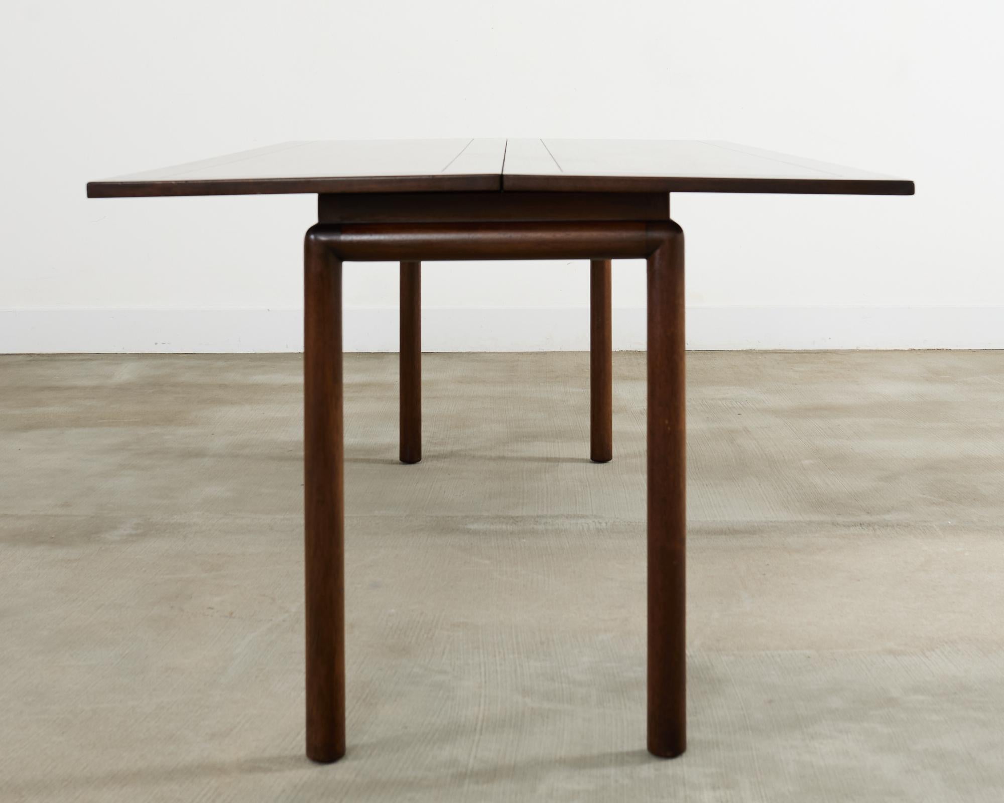 Midcentury Mahogany Flip-Top Console Dining Table by Kittinger 11