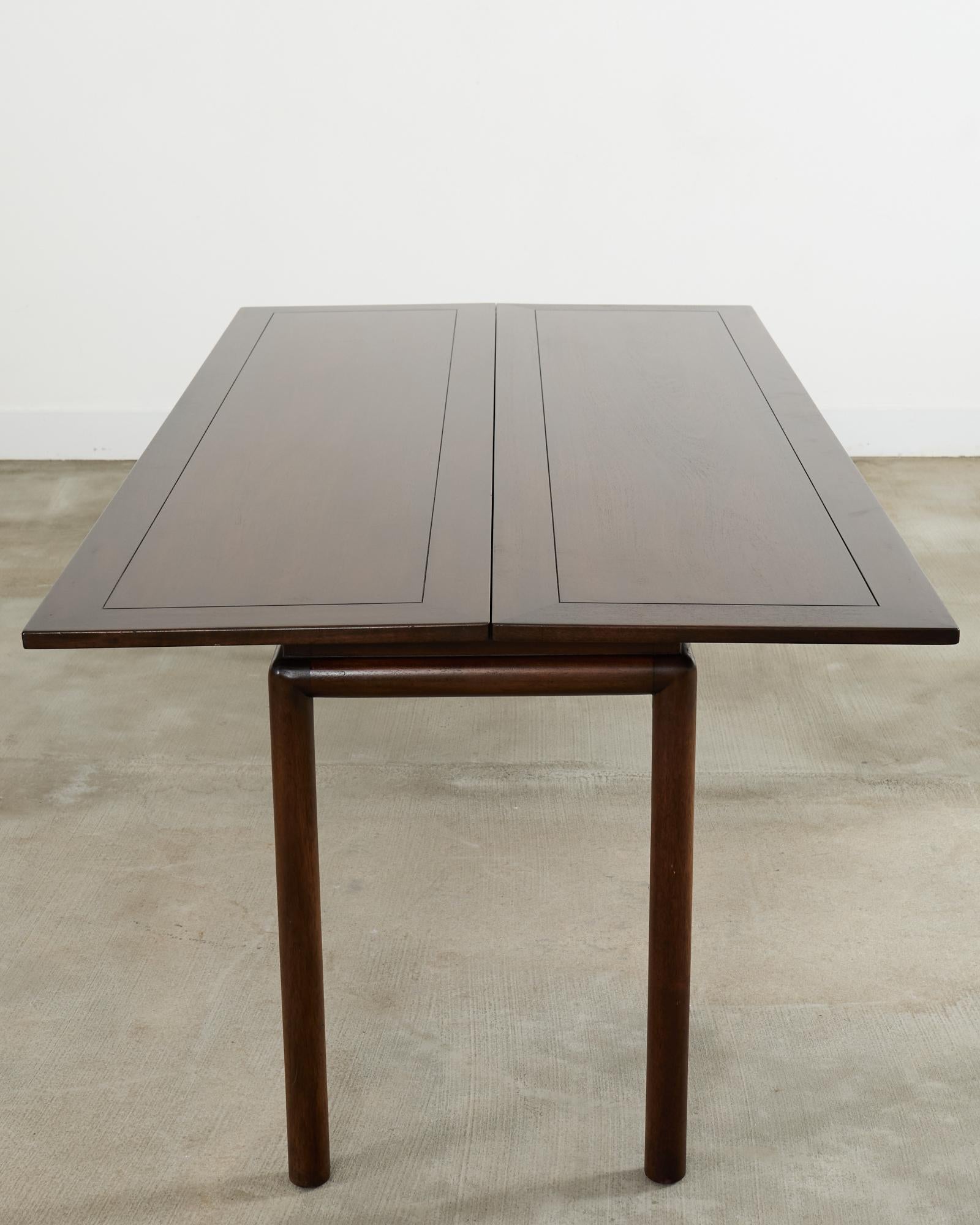 Midcentury Mahogany Flip-Top Console Dining Table by Kittinger 12