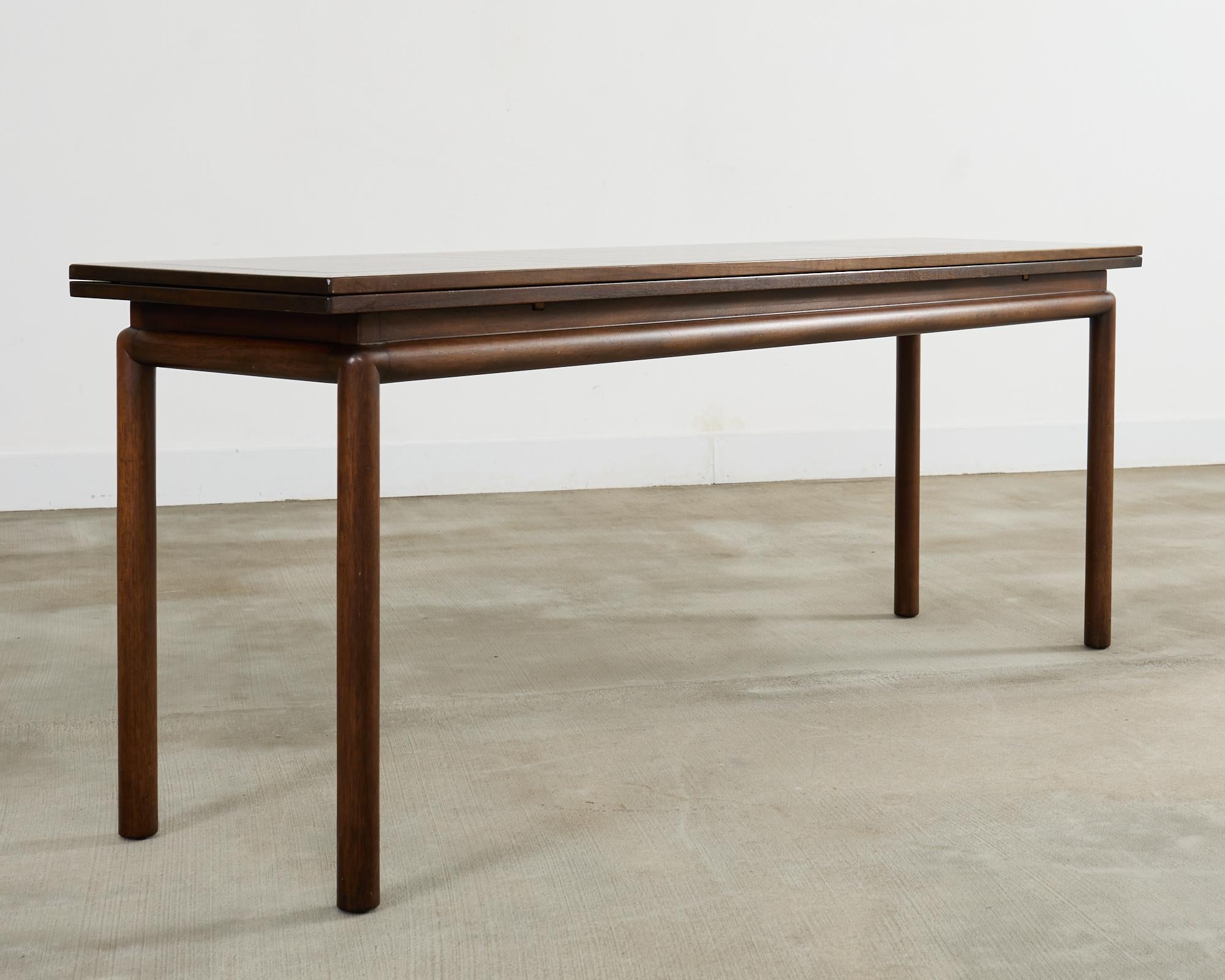 Mid-Century Modern Midcentury Mahogany Flip-Top Console Dining Table by Kittinger