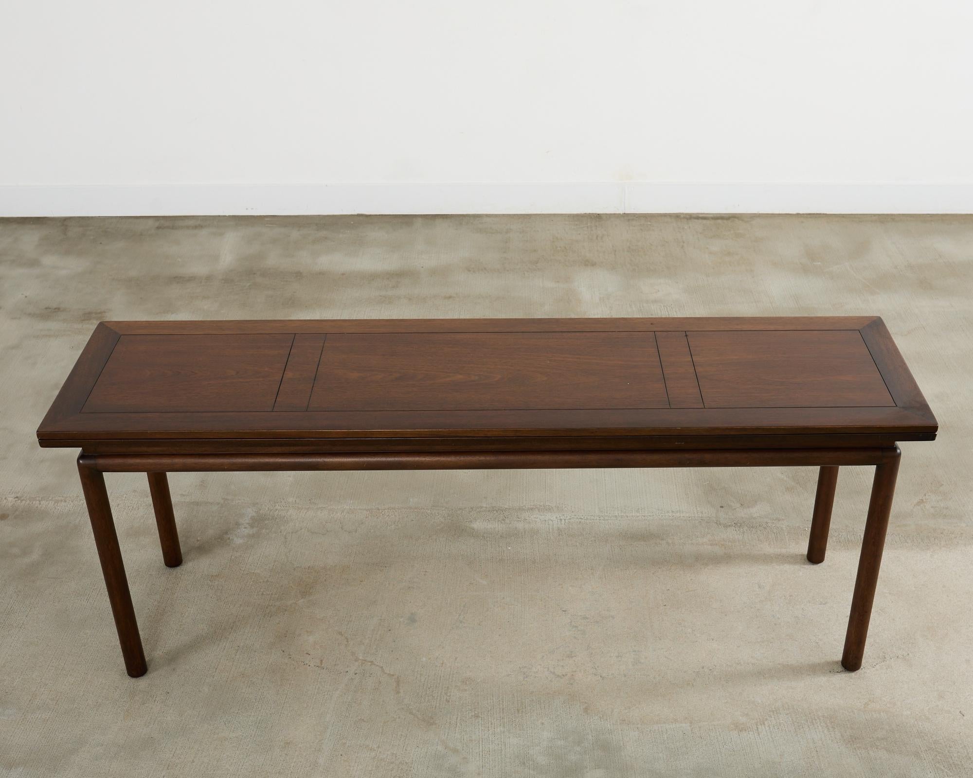 American Midcentury Mahogany Flip-Top Console Dining Table by Kittinger