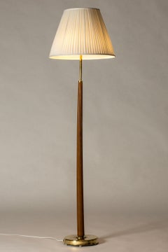 Midcentury Mahogany Floor Lamp by Hans Bergström, Sweden, 1950s