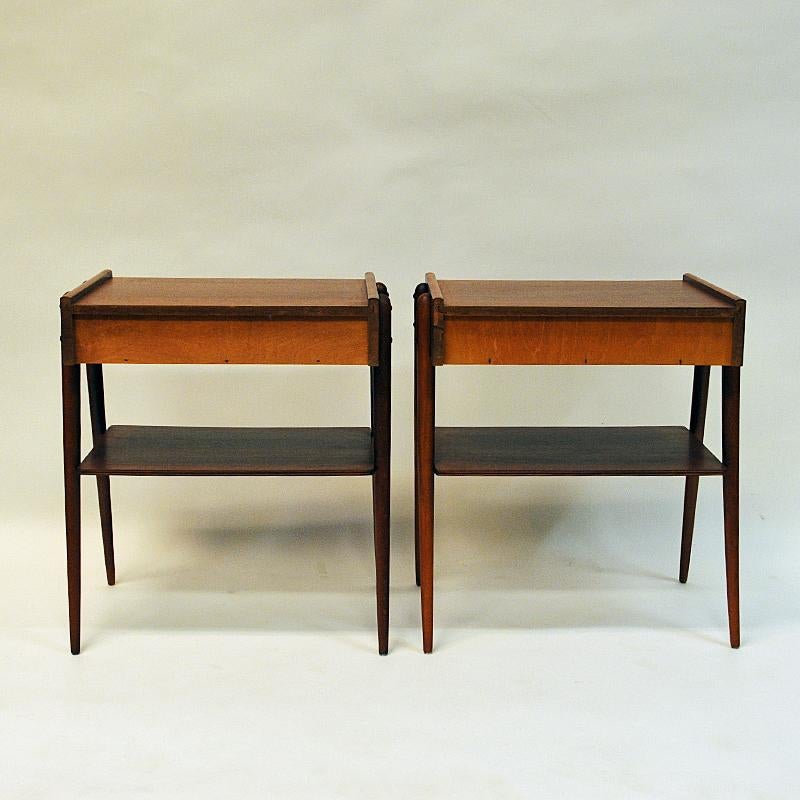 Mid-20th Century Midcentury Mahogany Night Tables Pair by Calström & Co, Sweden 1960s
