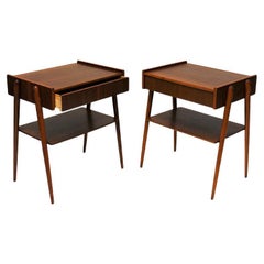 Midcentury Mahogany Night Tables Pair by Calström & Co, Sweden 1960s