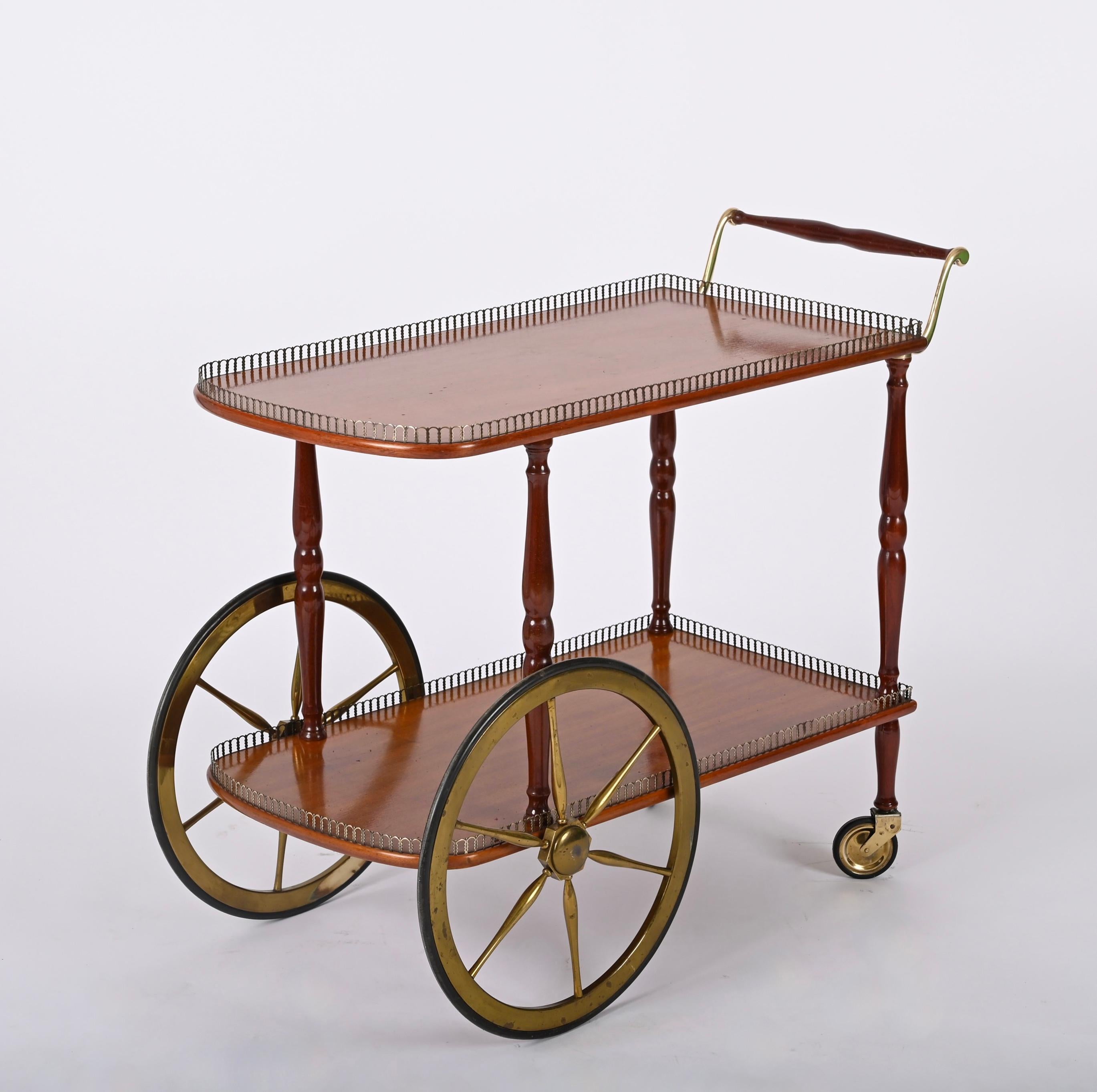 antique wooden bar cart