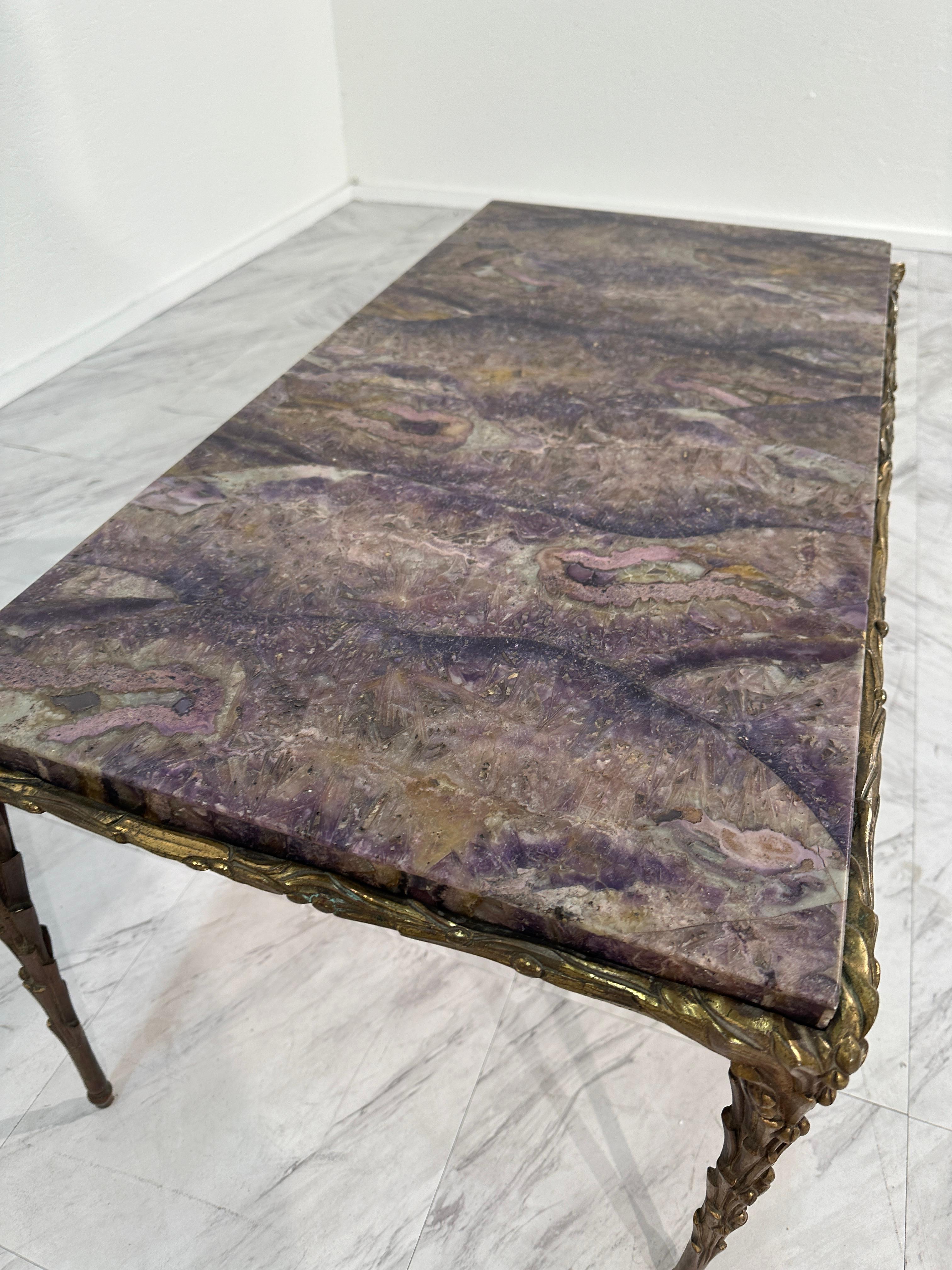 Midcentury Maison Bagues French Bronze Coffee Table 1970s 1