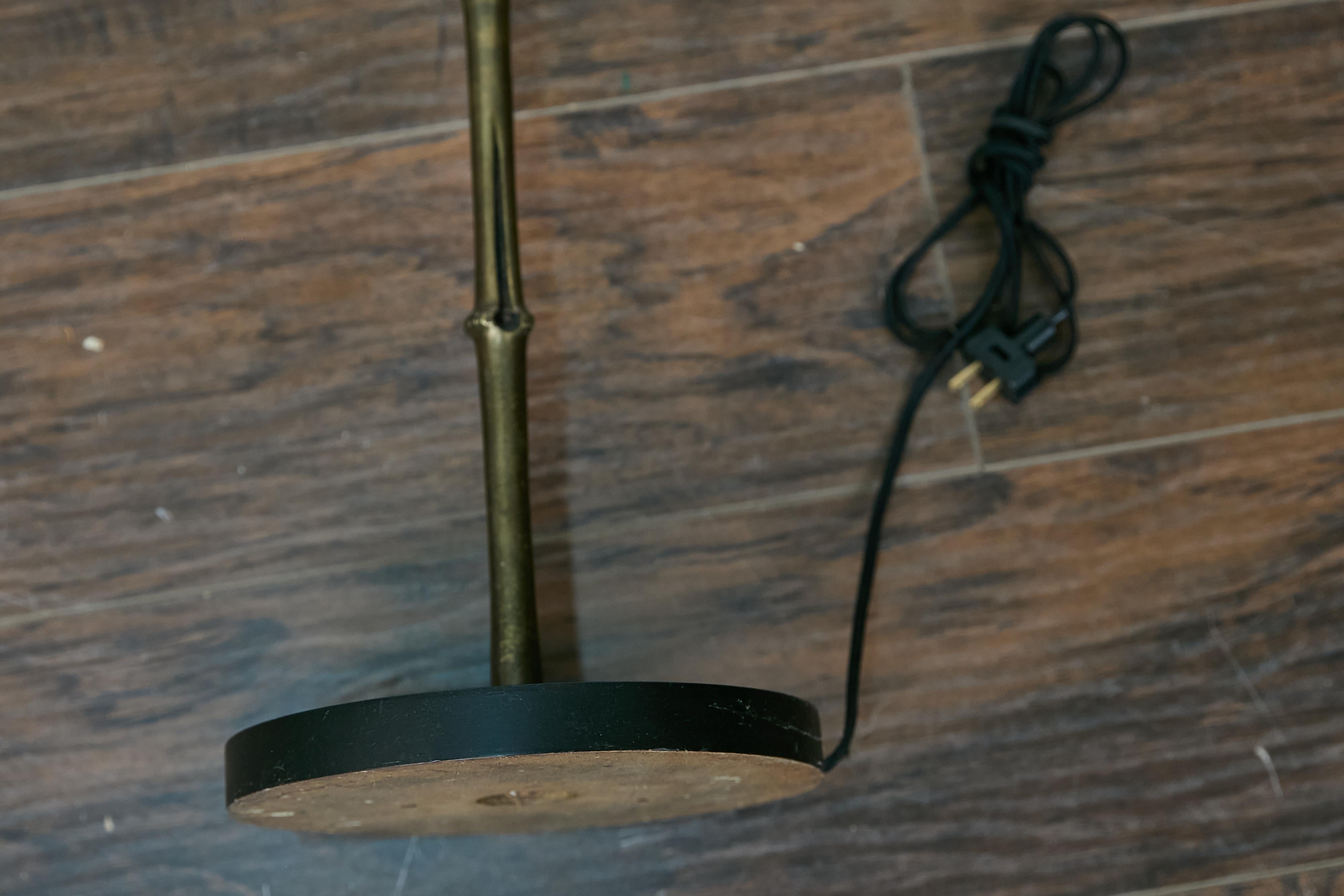 Midcentury Maison Baguès Inspired Faux Bamboo Steel Floor Lamp, Rewired for USA 1