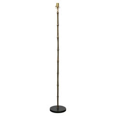 Midcentury Maison Baguès Inspired Faux Bamboo Steel Floor Lamp, Rewired for USA
