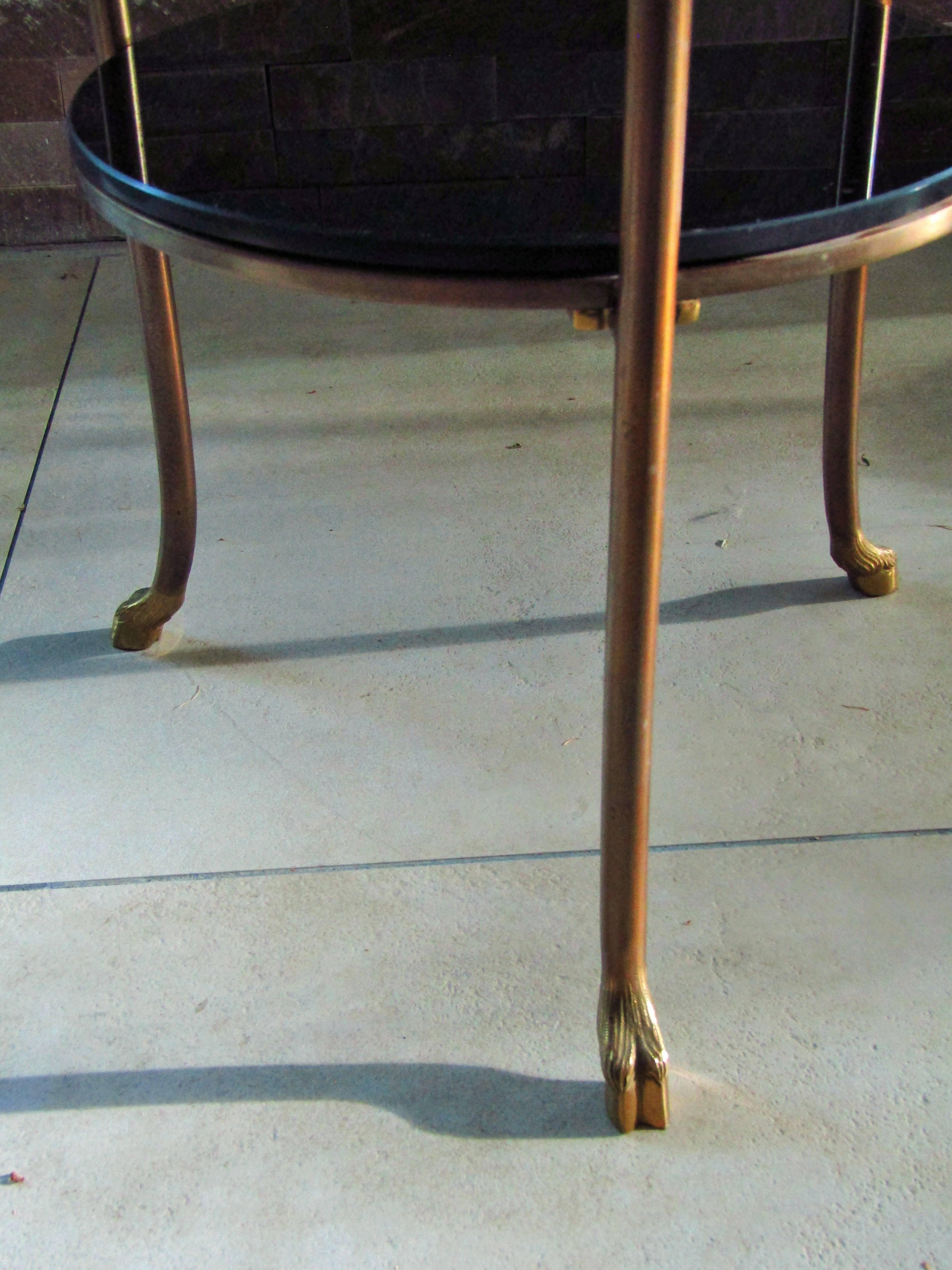 Glass Midcentury Maison Charles Brass Side Table