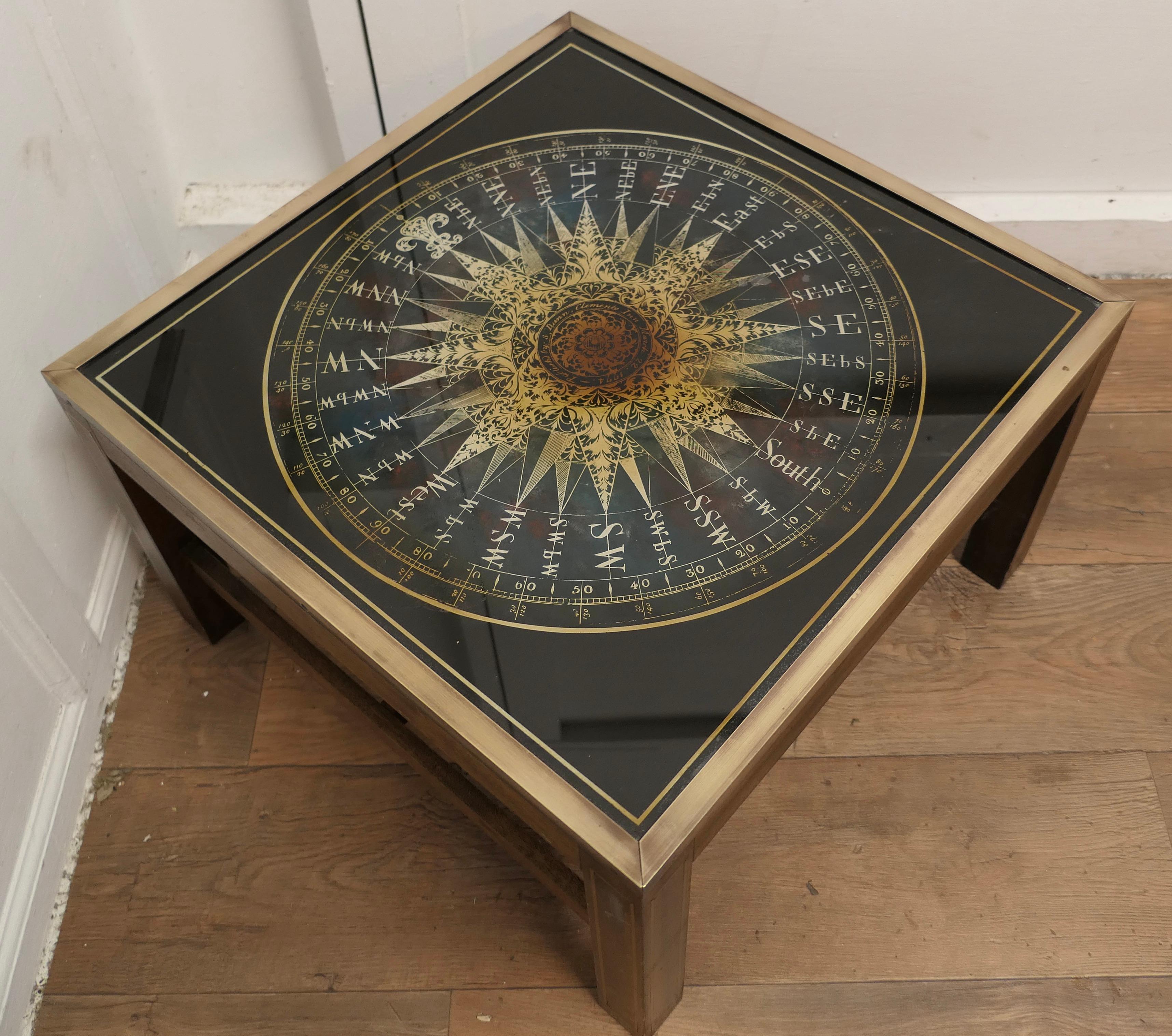 Mid-20th Century Midcentury Maison Jansen Campaign Style Coffee Table    For Sale