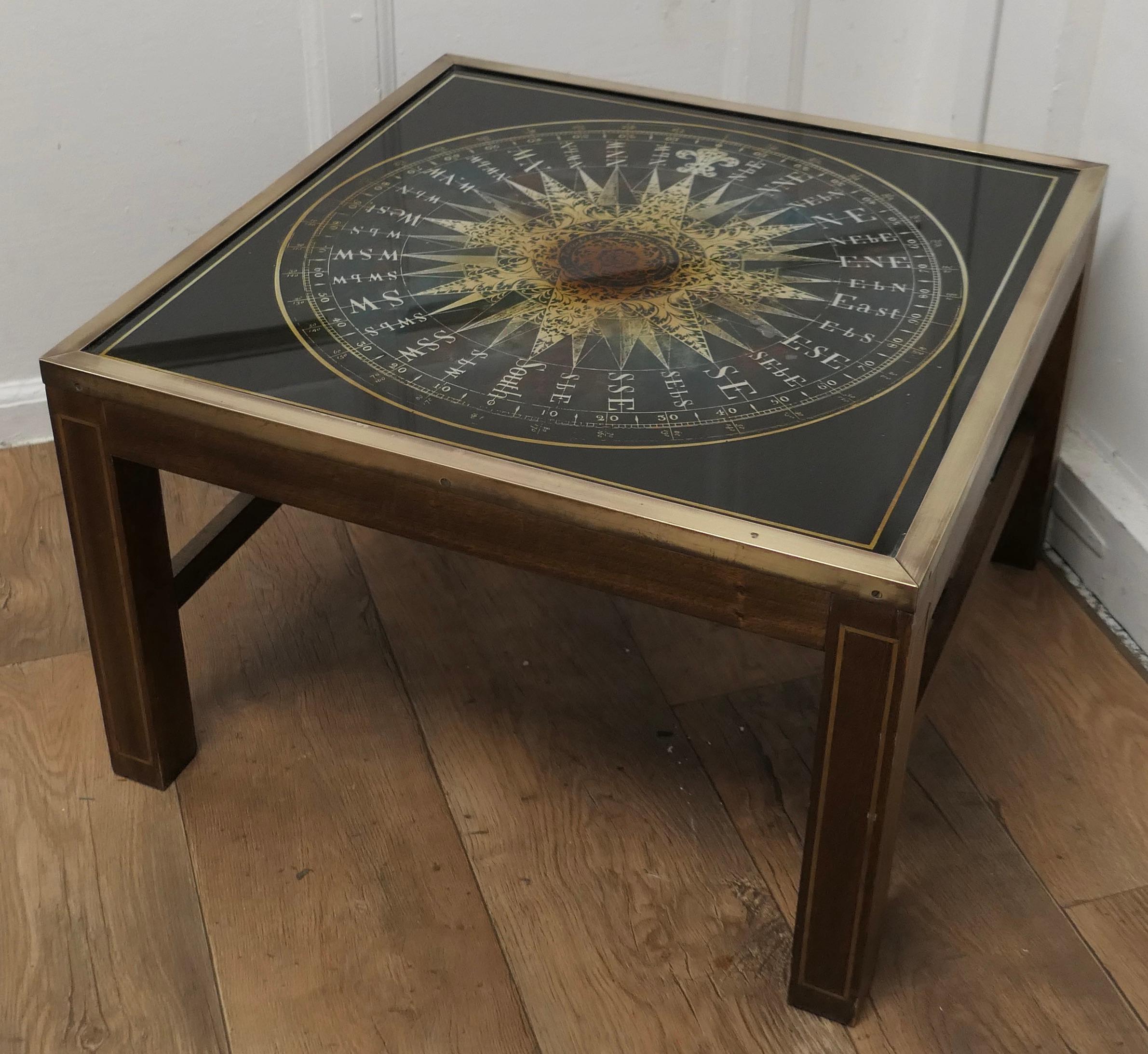 Midcentury Maison Jansen Campaign Style Coffee Table    For Sale 1