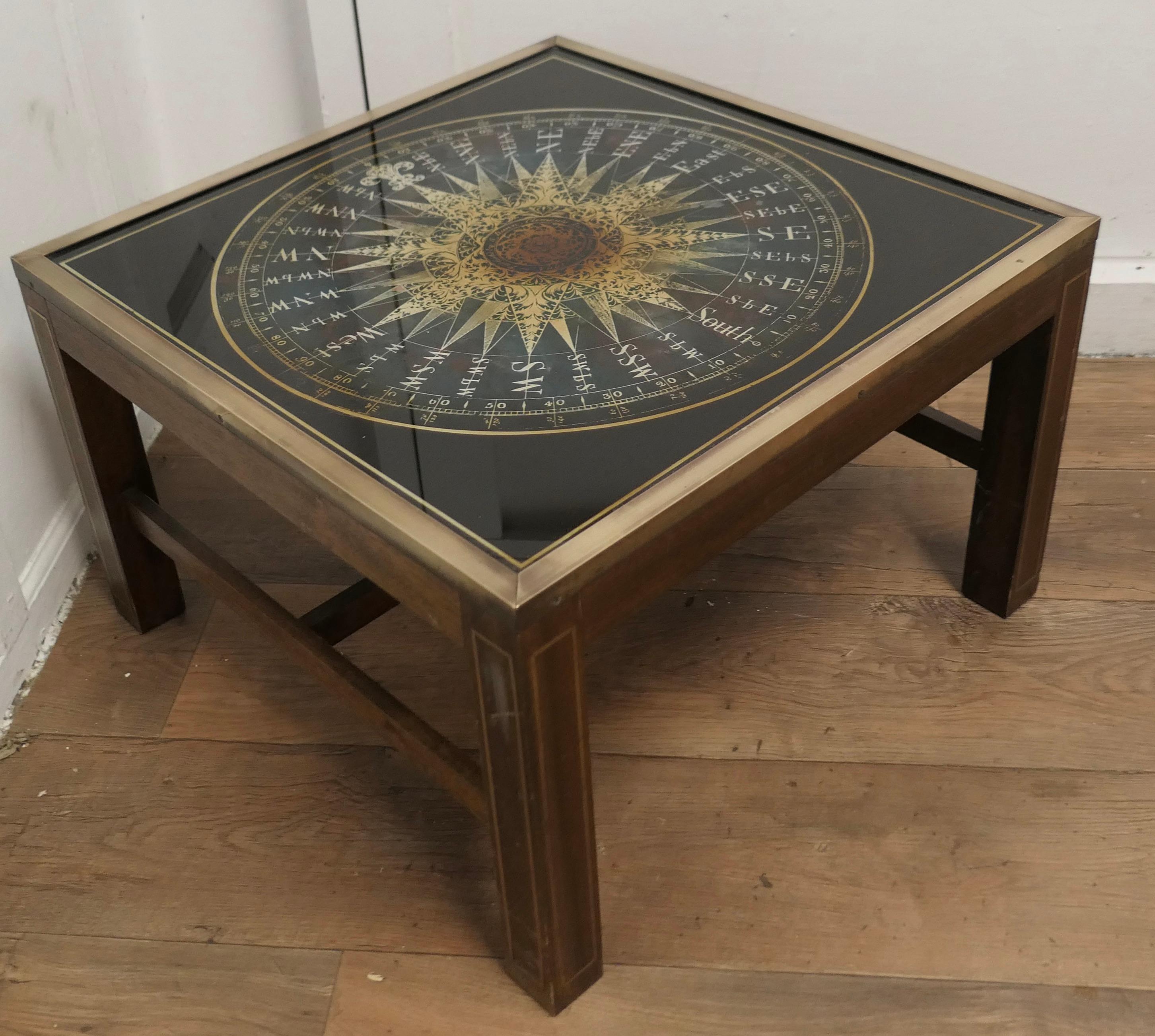 Midcentury Maison Jansen Campaign Style Coffee Table    For Sale 2