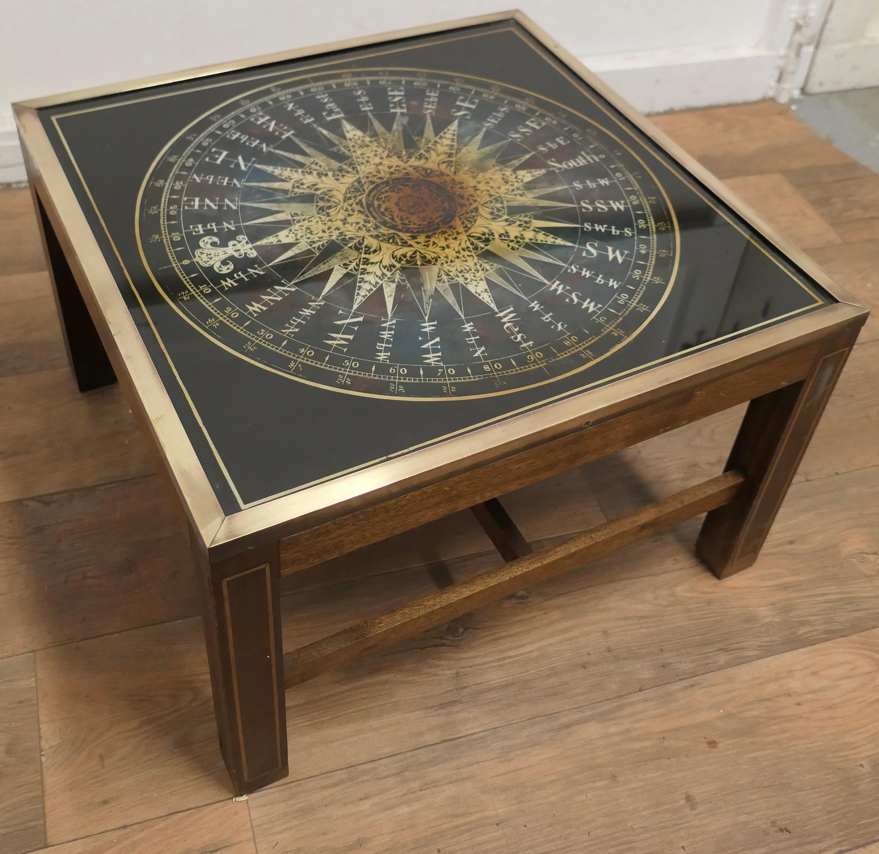Midcentury Maison Jansen Campaign Style Coffee Table    For Sale 3