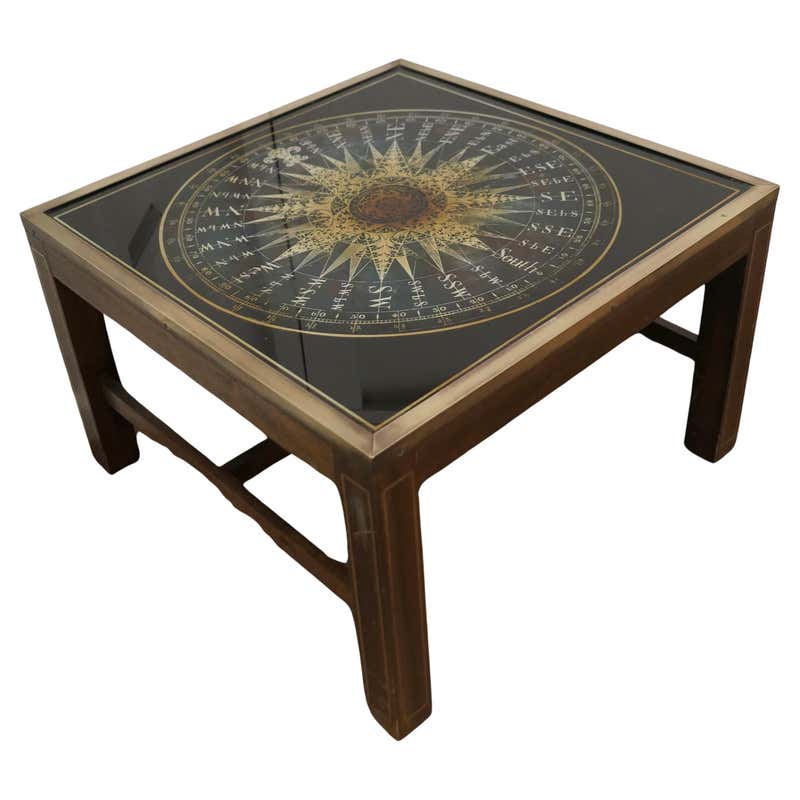 French midcentury Coffee Table “Map/Globe”, Maison Jansen For Sale at ...