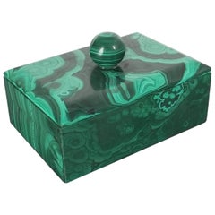 Midcentury Malachite Stone Box, Belgium
