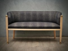 Divano austriaco Canape in ottone e tessuto, 1940