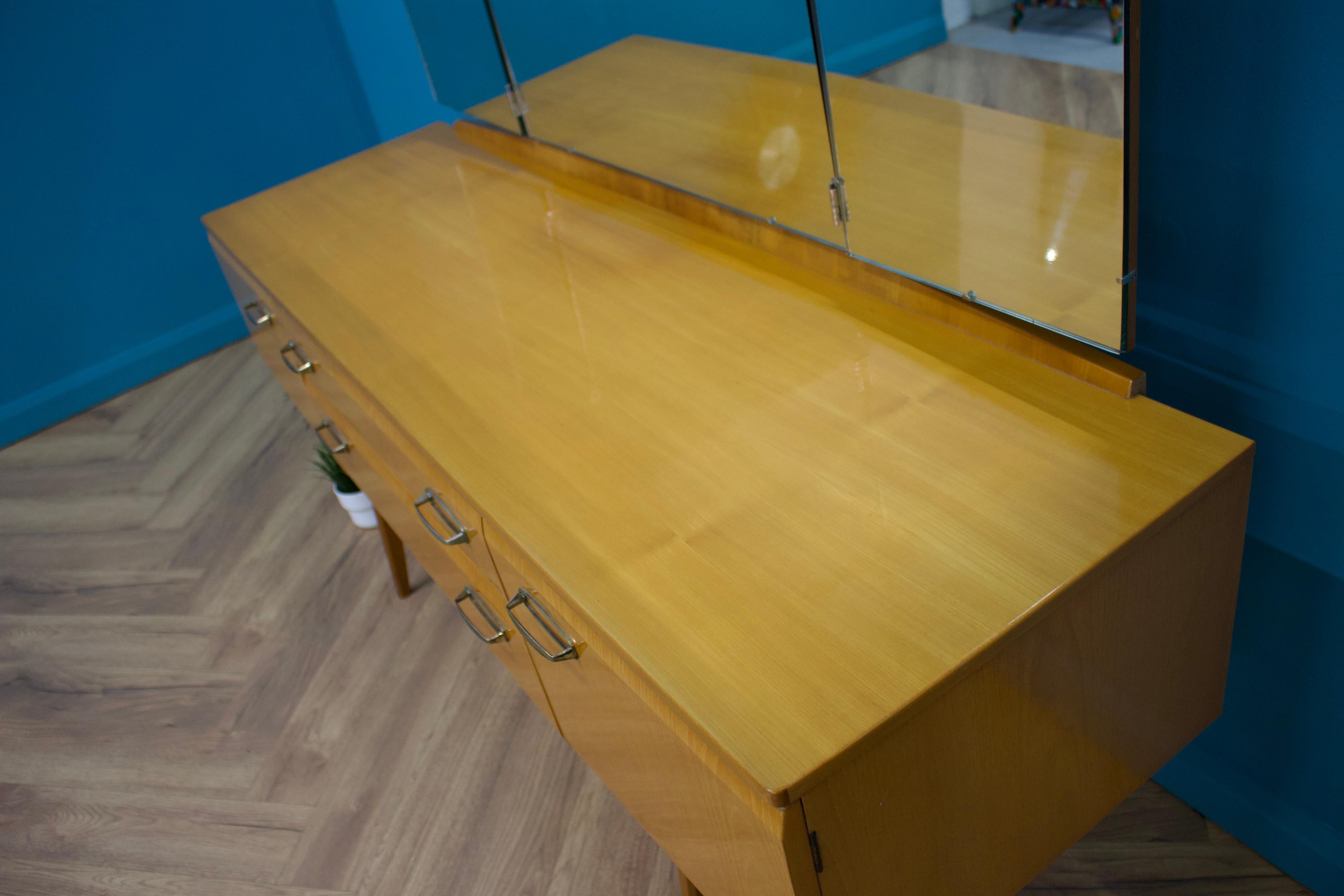 Midcentury, Maple Sideboard or Chest of Drawers by Meredew, 1960s In Good Condition For Sale In South Shields, GB