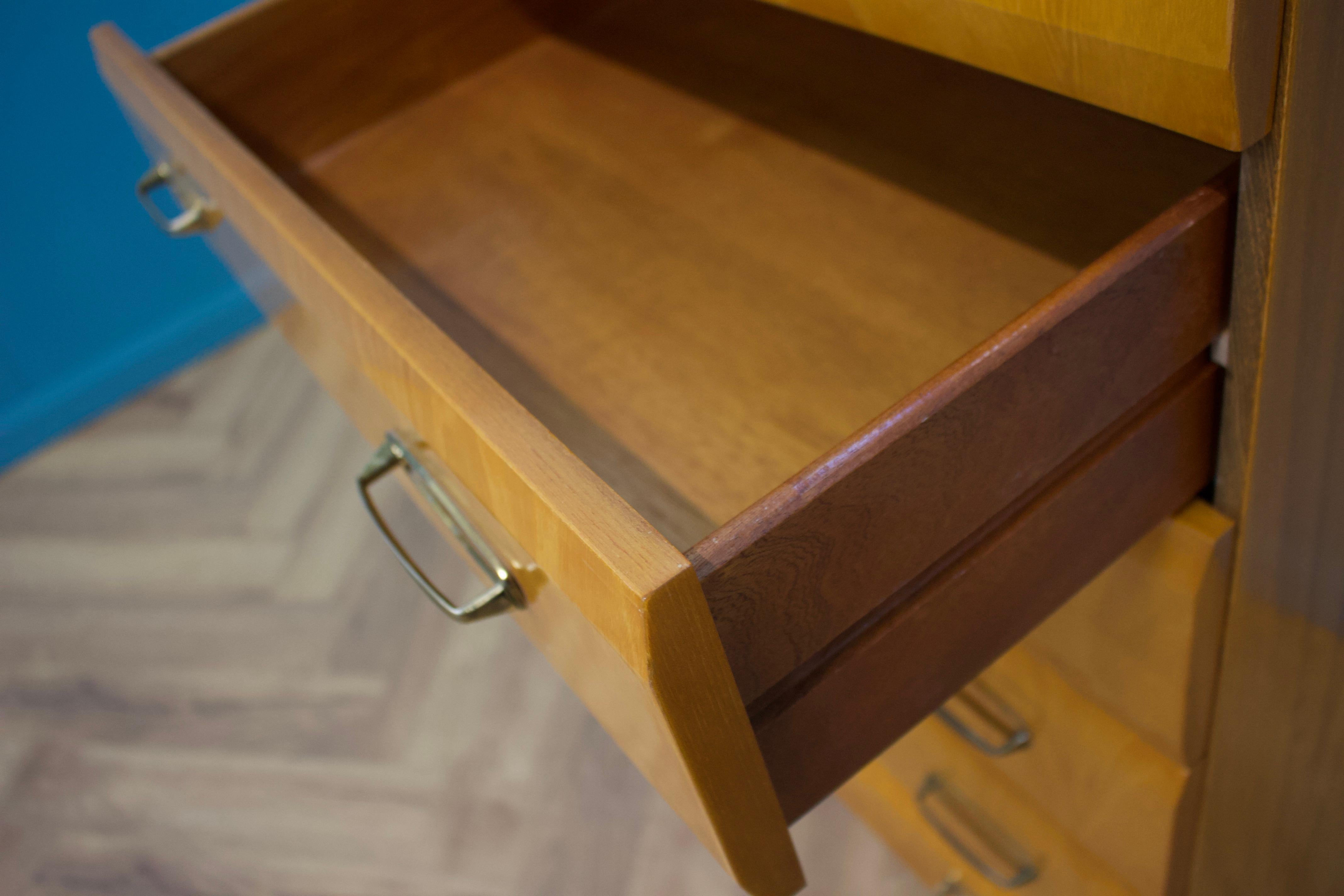 20th Century Midcentury, Maple Tallboy Chest of Drawers by Meredew, 1960s For Sale