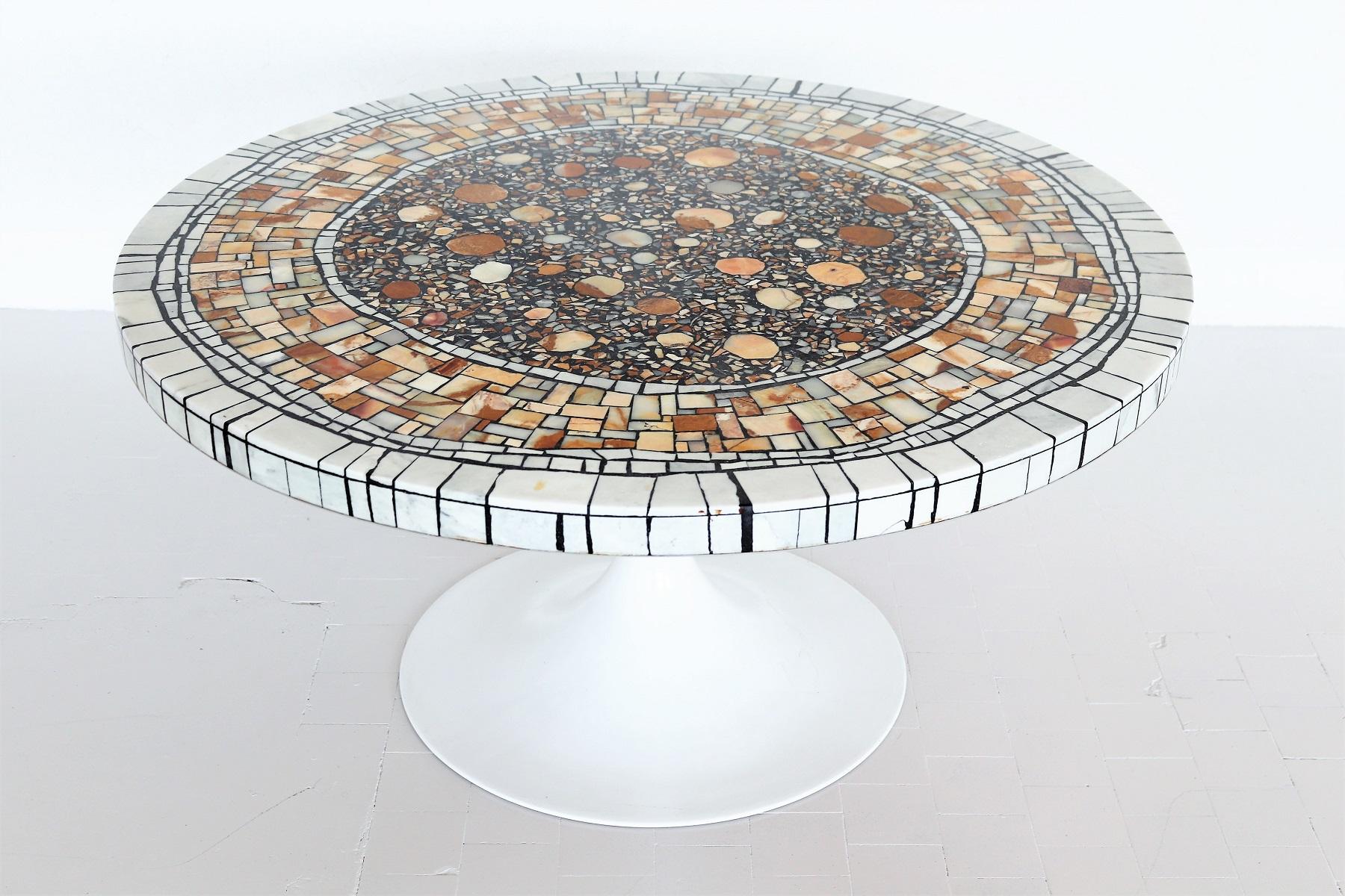 Cast Midcentury Marble and Onyx Brutalist Coffee Table by Heinz Lilienthal, 1970s