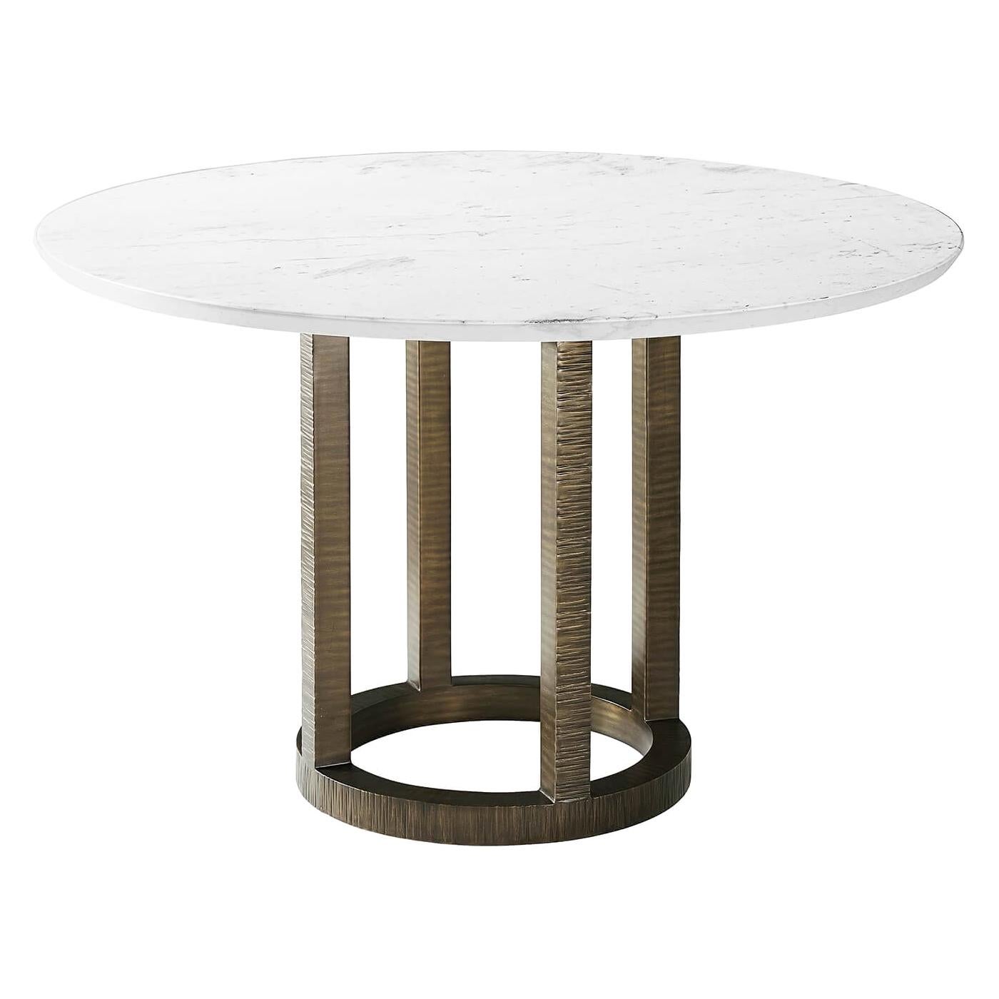 Midcentury Marble-Top Dining Table
