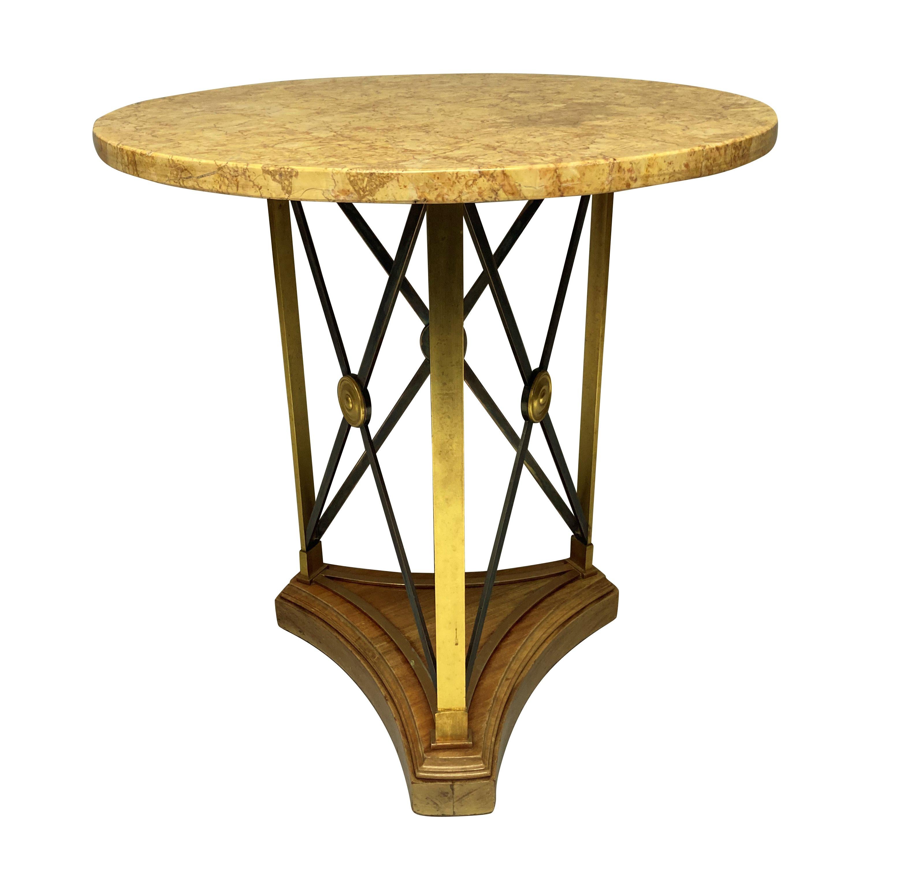 Mid-20th Century Midcentury Marble Top Gueridon Table For Sale