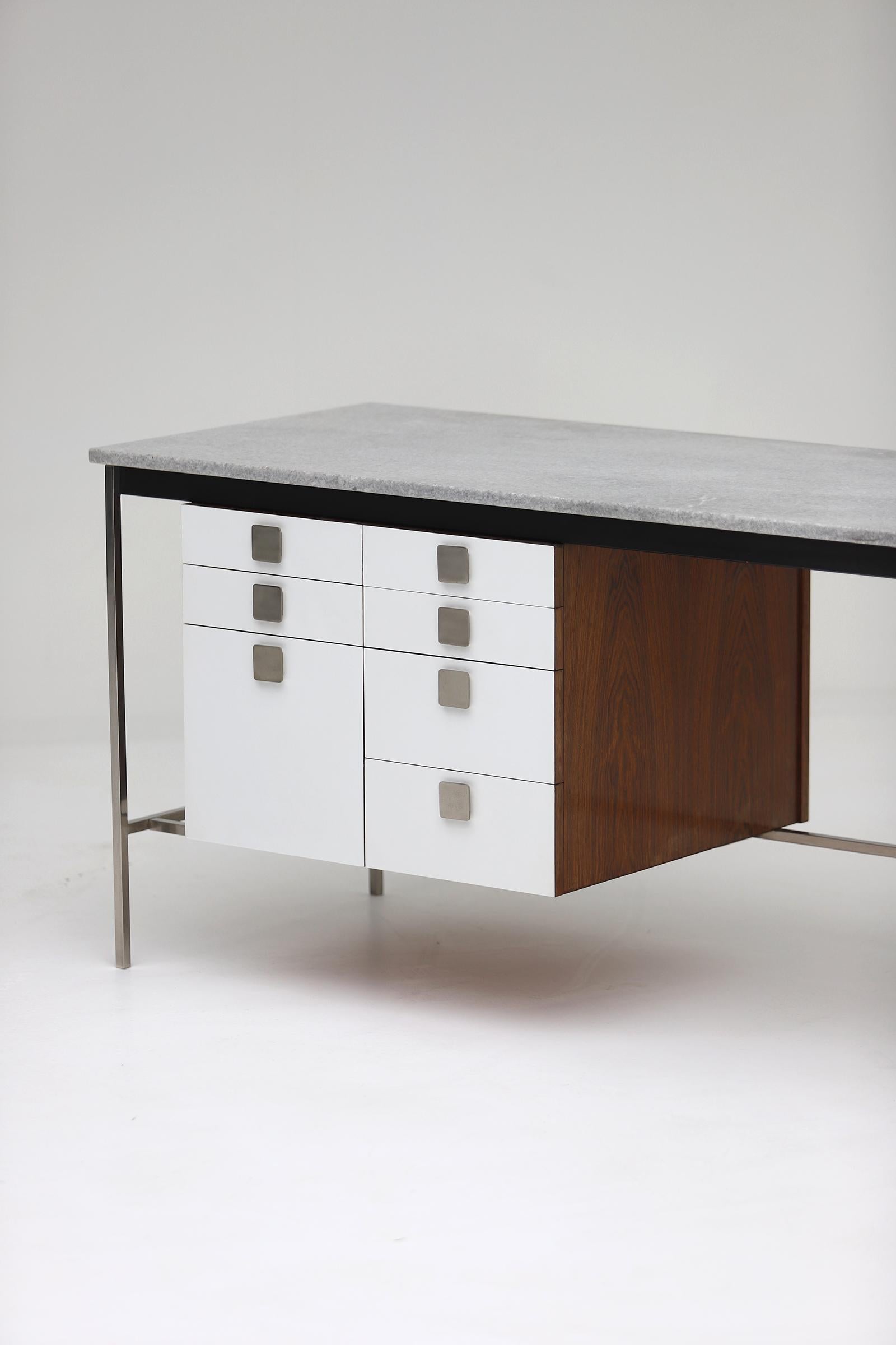 Belgian Midcentury Marble Vanity Table / Desk by Alfred Hendrix for Belform, 1960