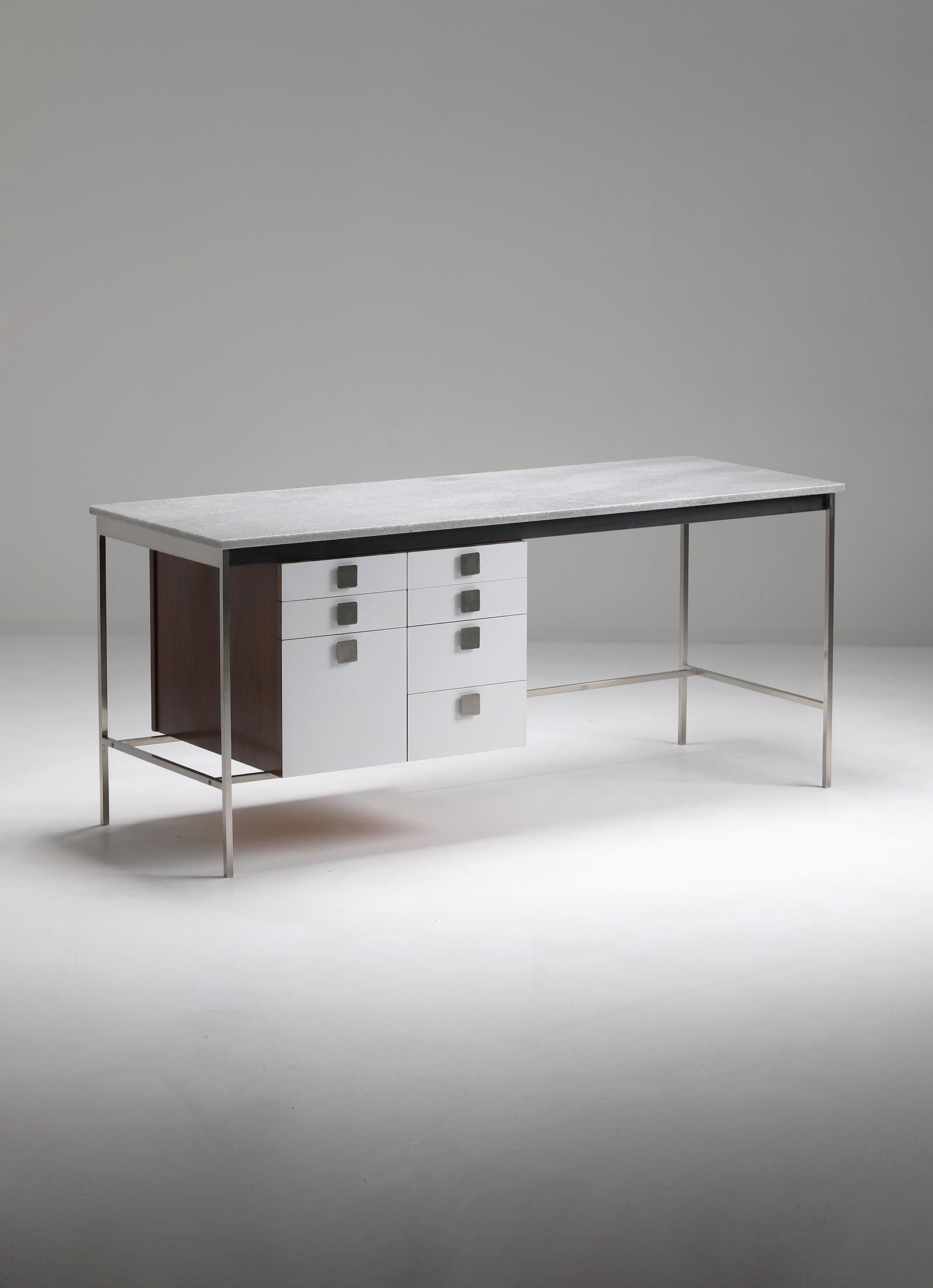 Midcentury Marble Vanity Table / Desk by Alfred Hendrix for Belform, 1960 1