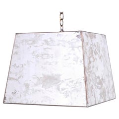 Midcentury Marbleized Mirror Pendant or Light Fixture