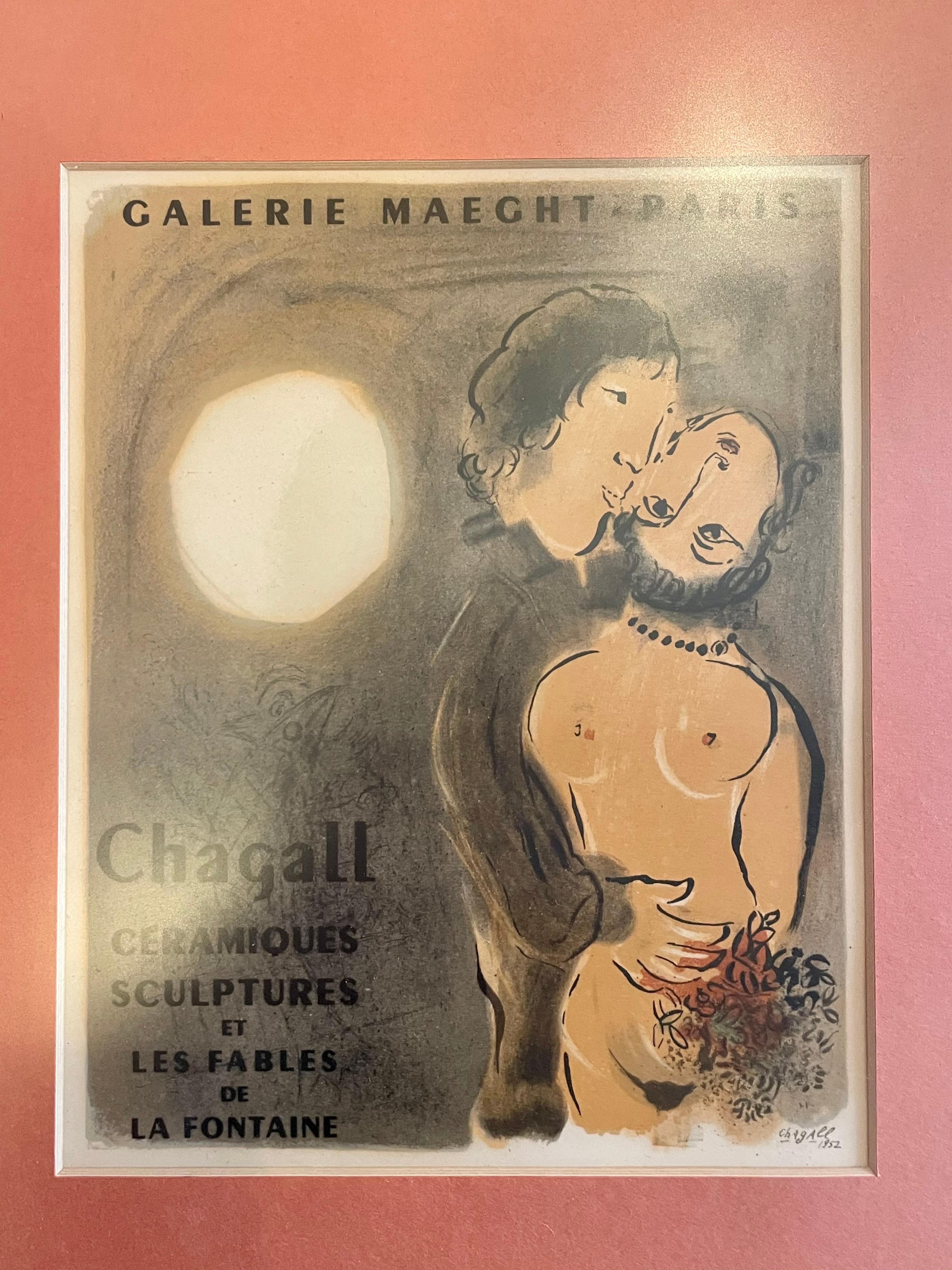 Highly collectible midcentury Marc Chagall Galerie Maeght, Paris lithograph exhibition poster, circa 1952s. The piece is from the French Posters collection and is in very nice original frame.


Posters as an art form were invented by Jules Chéret