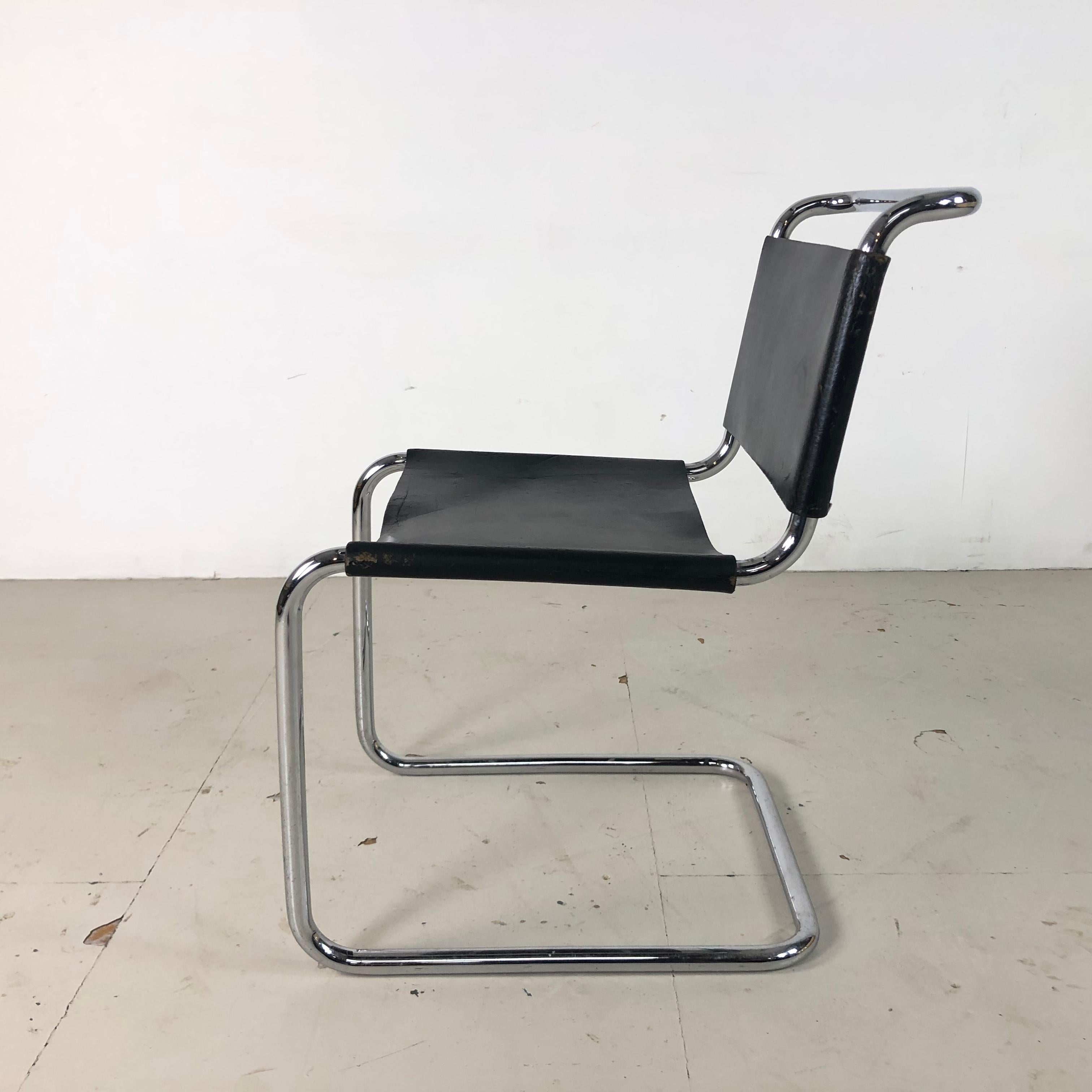 black cantilever chair