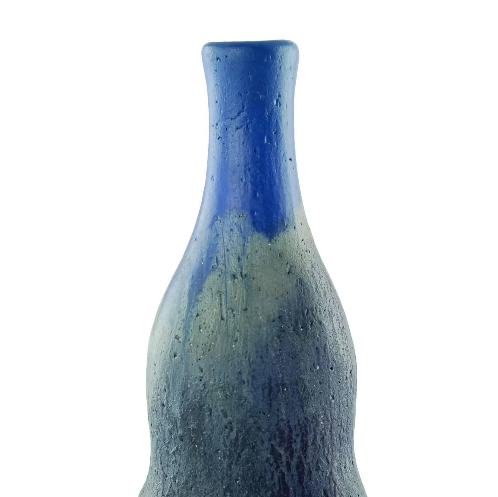 Glazed Midcentury Marcello Fantoni for Raymor Double Gourd Form Vase For Sale