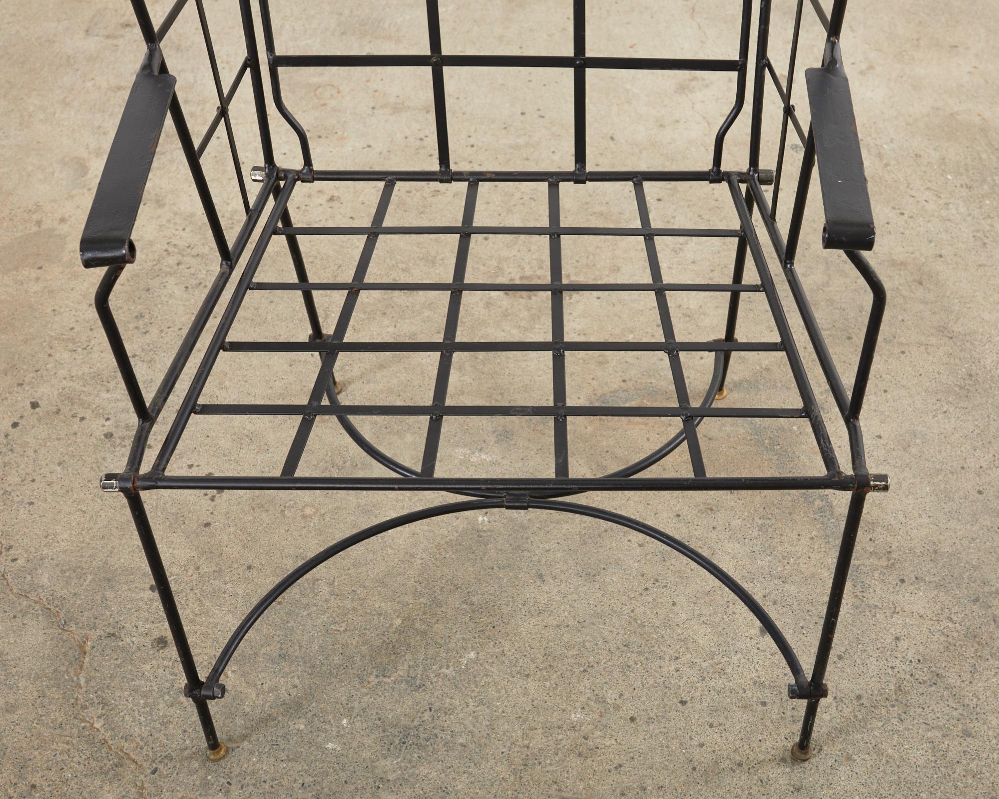 Midcentury Mario Papperzini for Salterini Iron Wingback Garden Chair For Sale 3