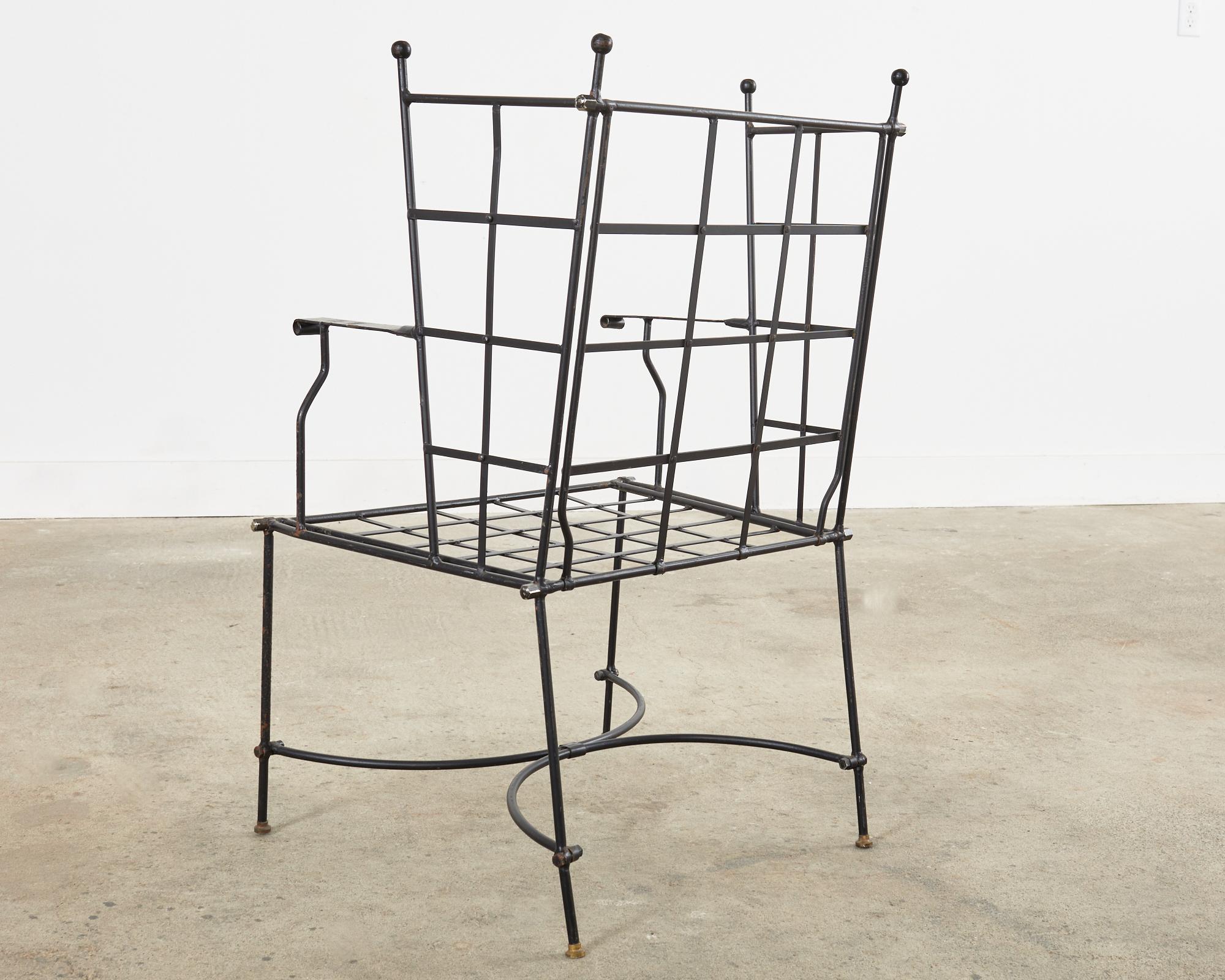 Midcentury Mario Papperzini for Salterini Iron Wingback Garden Chair For Sale 10