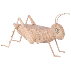 Midcentury Mario Torres Wicker Cricket Table, Pair Available