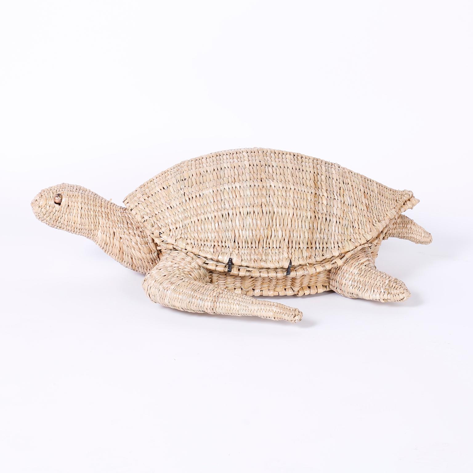 wicker turtle wall decor