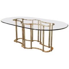Midcentury Mastercraft Brass Racetrack Dining Table