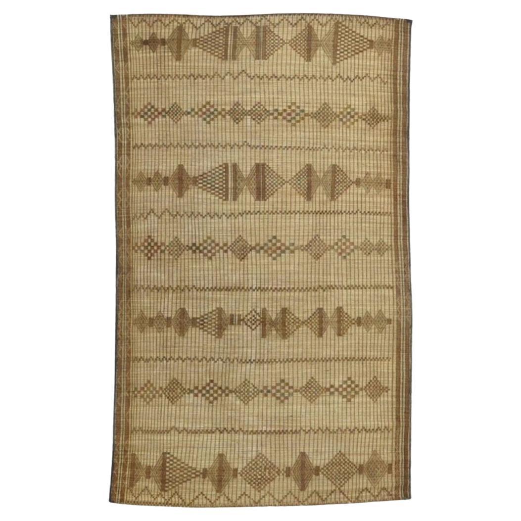 Midcentury Mauritanian Tuareg Mat 6' x 9'4
