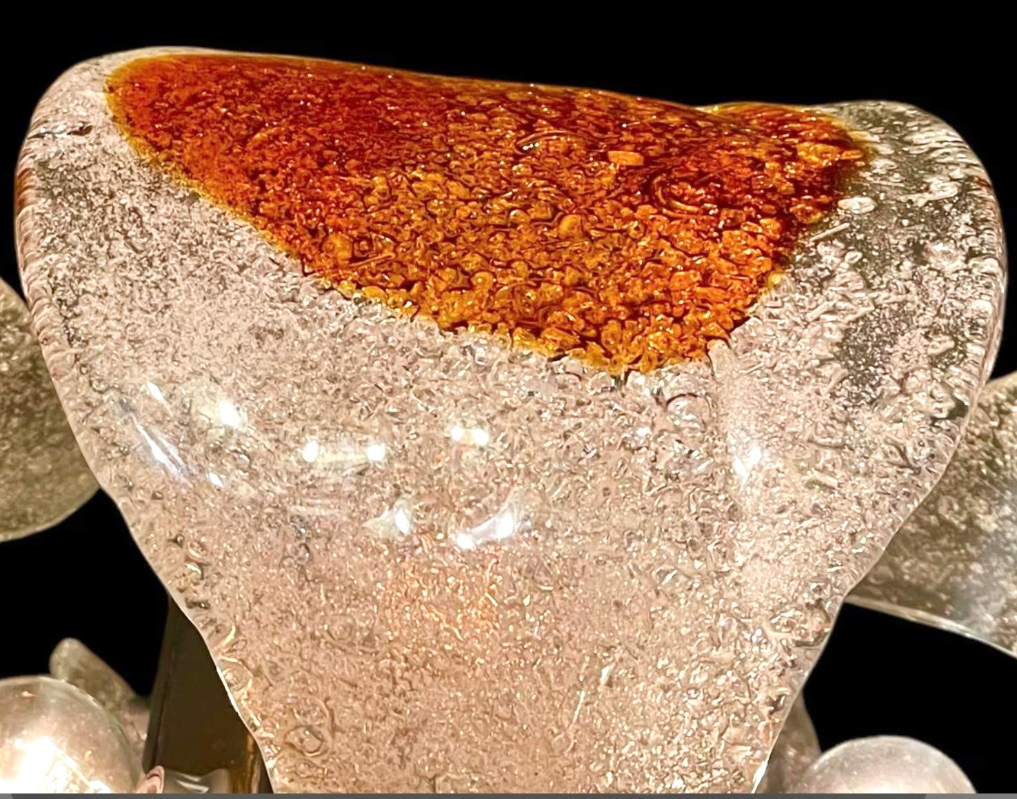 Lampadario di metà secolo in vetro di Mazzega Murano In condizioni buone in vendita a Los Angeles, CA
