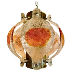 Lampadario di metà secolo in vetro di Mazzega Murano