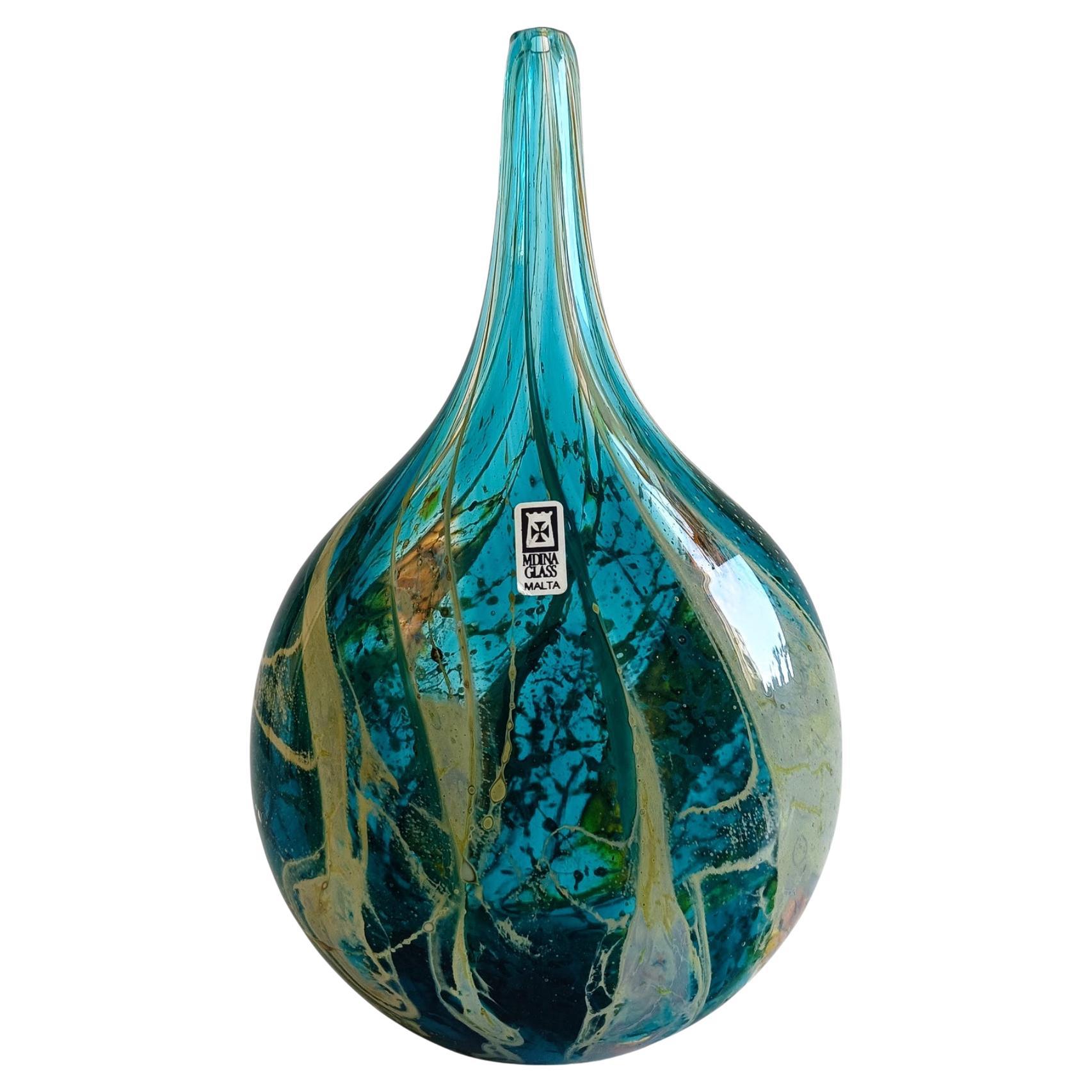 Mdina Glass "Lollipop"-Vase aus der Jahrhundertmitte von Michael Harris, Malta, um 1960