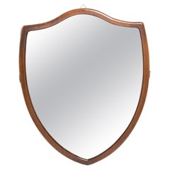Midcentury Medium Vintage Dark Brown Wood Mirror Arms Shape, Belgium, 2000s