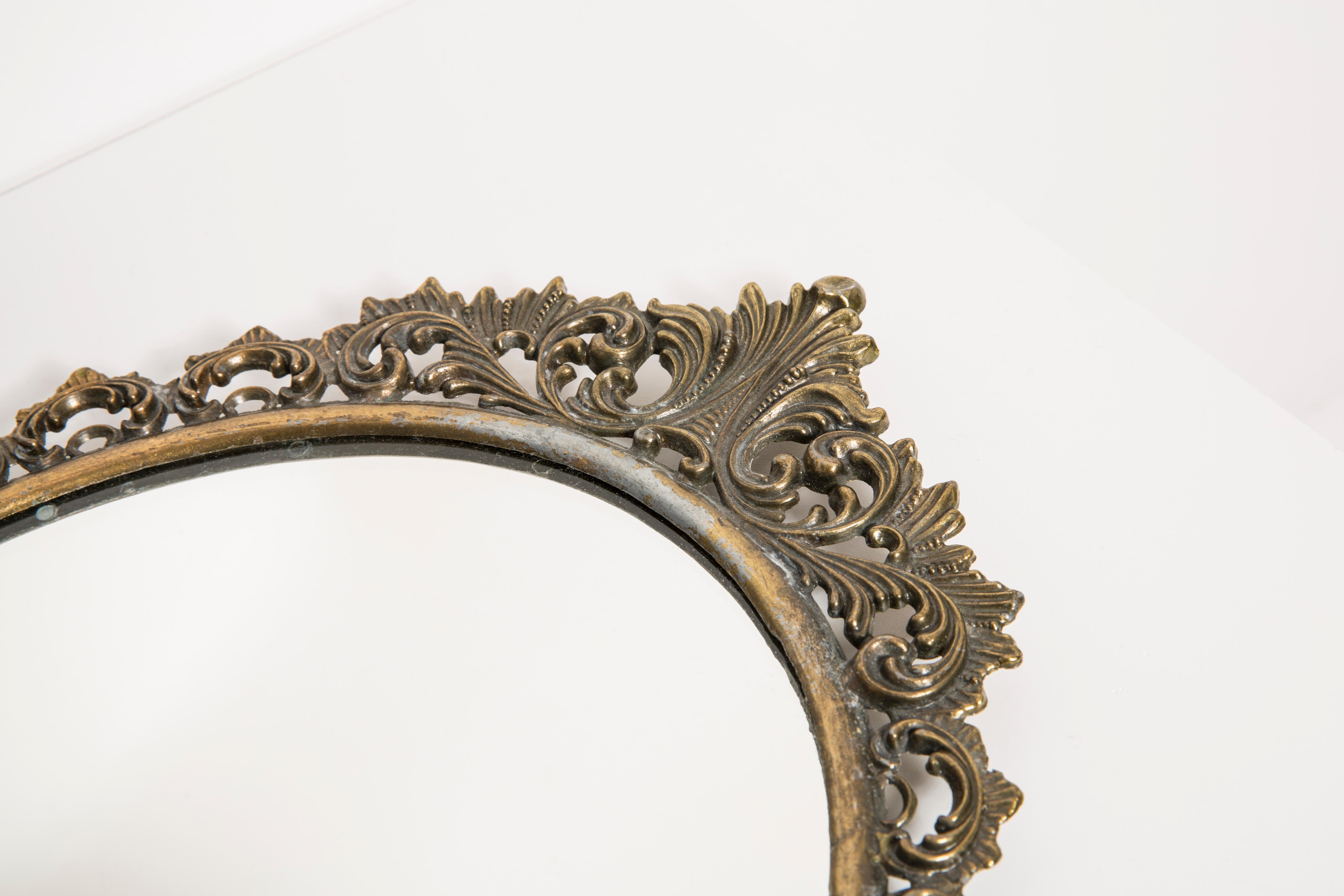 mid century gold mirror