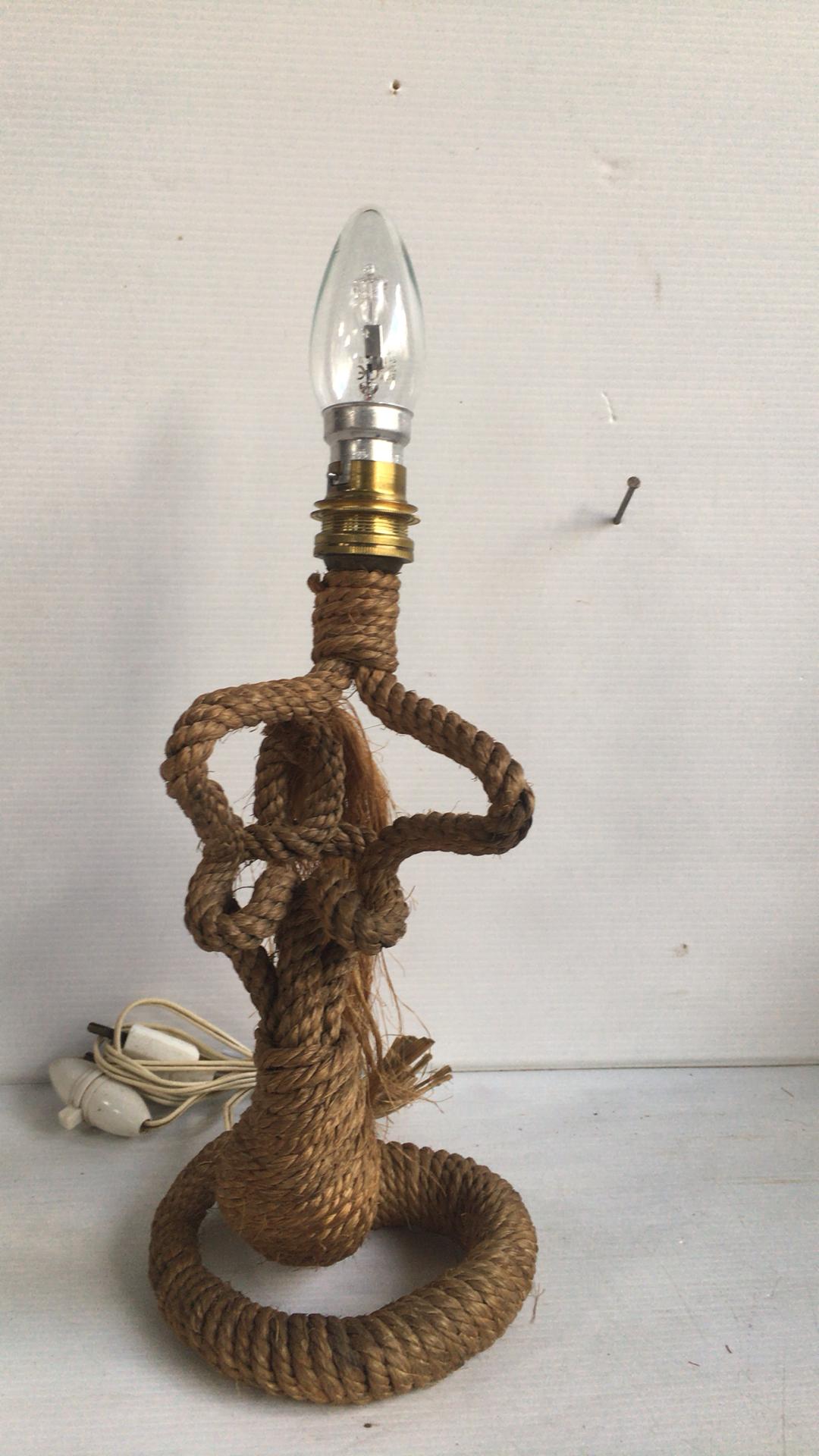 French Mid-Century Mermaid Rope Lamp Adrien Audoux & Frida Minet For Sale