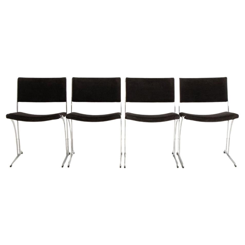Midcentury Merrow Associates Chrome Dining Chairs by Richard Young, c.1970