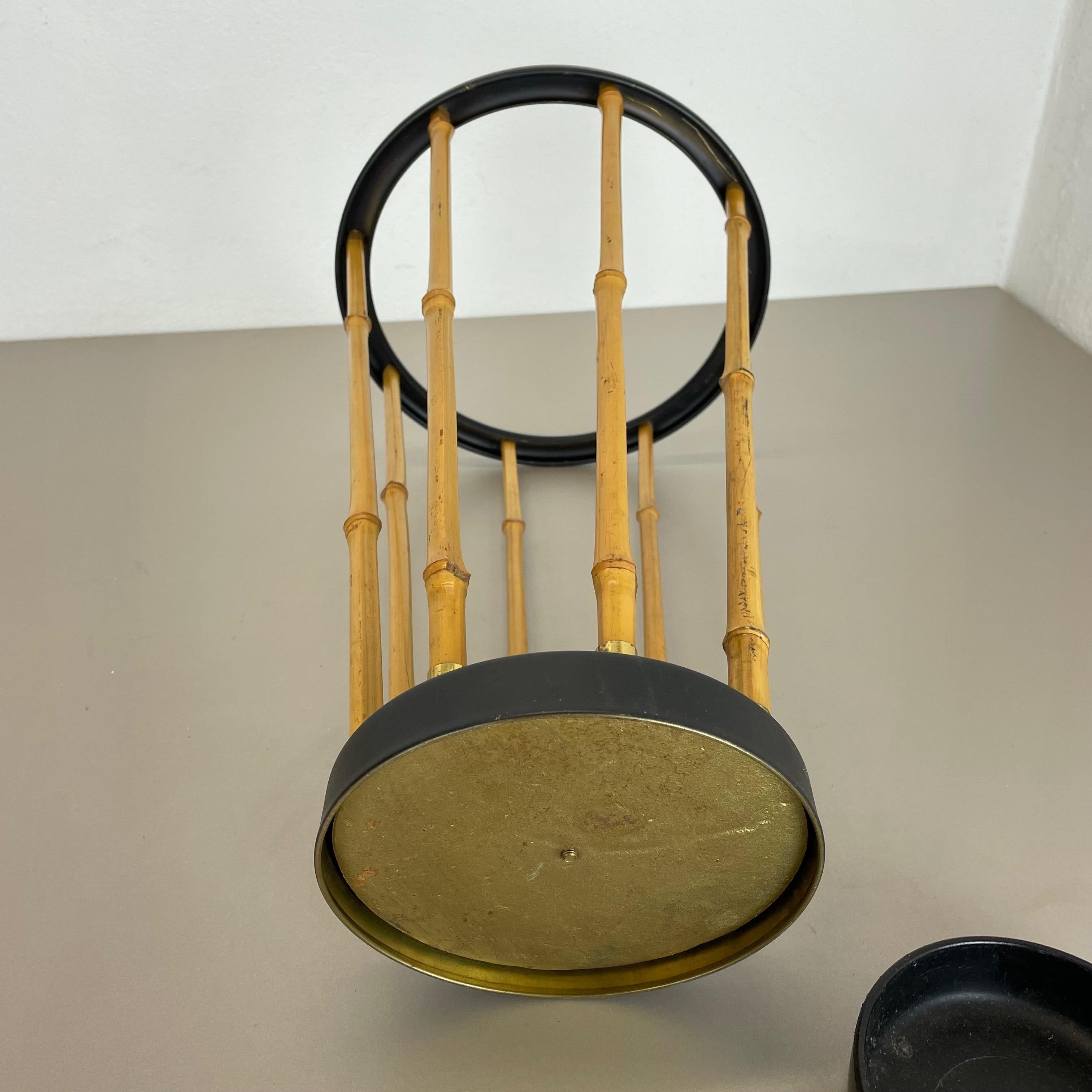 Midcentury Metal and Bamboo Auböck style Umbrella Stand, Germany, 1950s 11