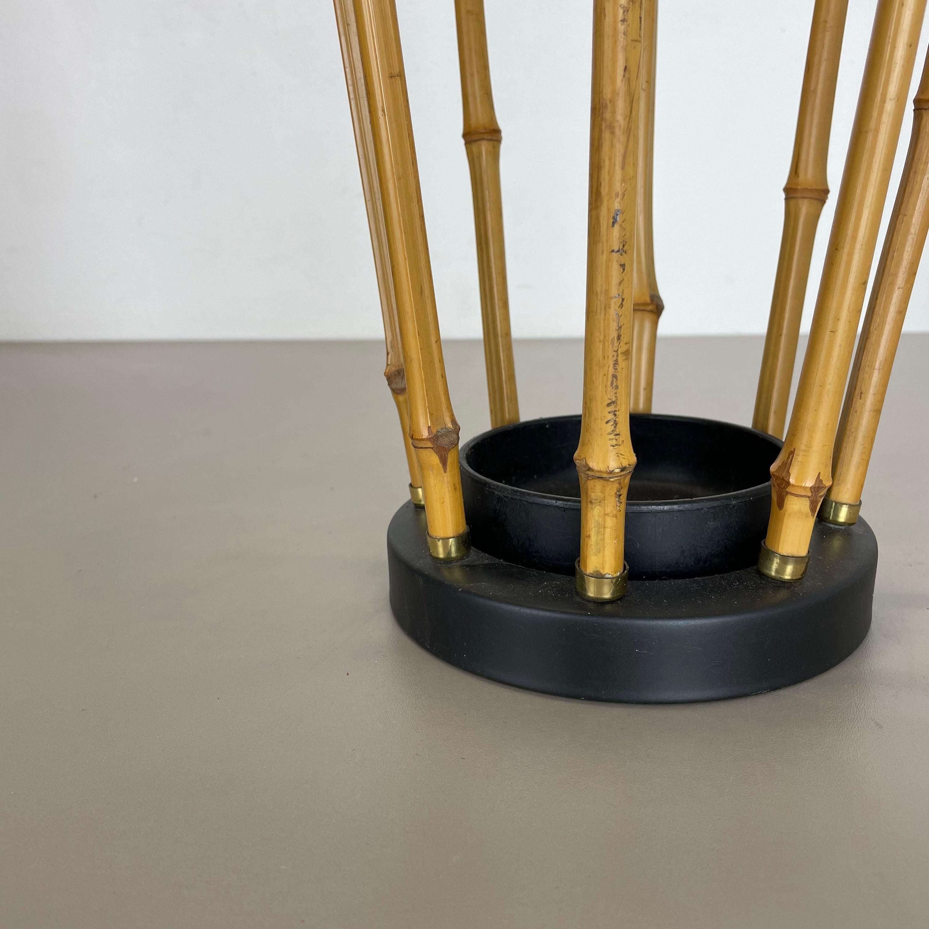 Mid-20th Century Midcentury Metal and Bamboo Auböck style Umbrella Stand, Germany, 1950s